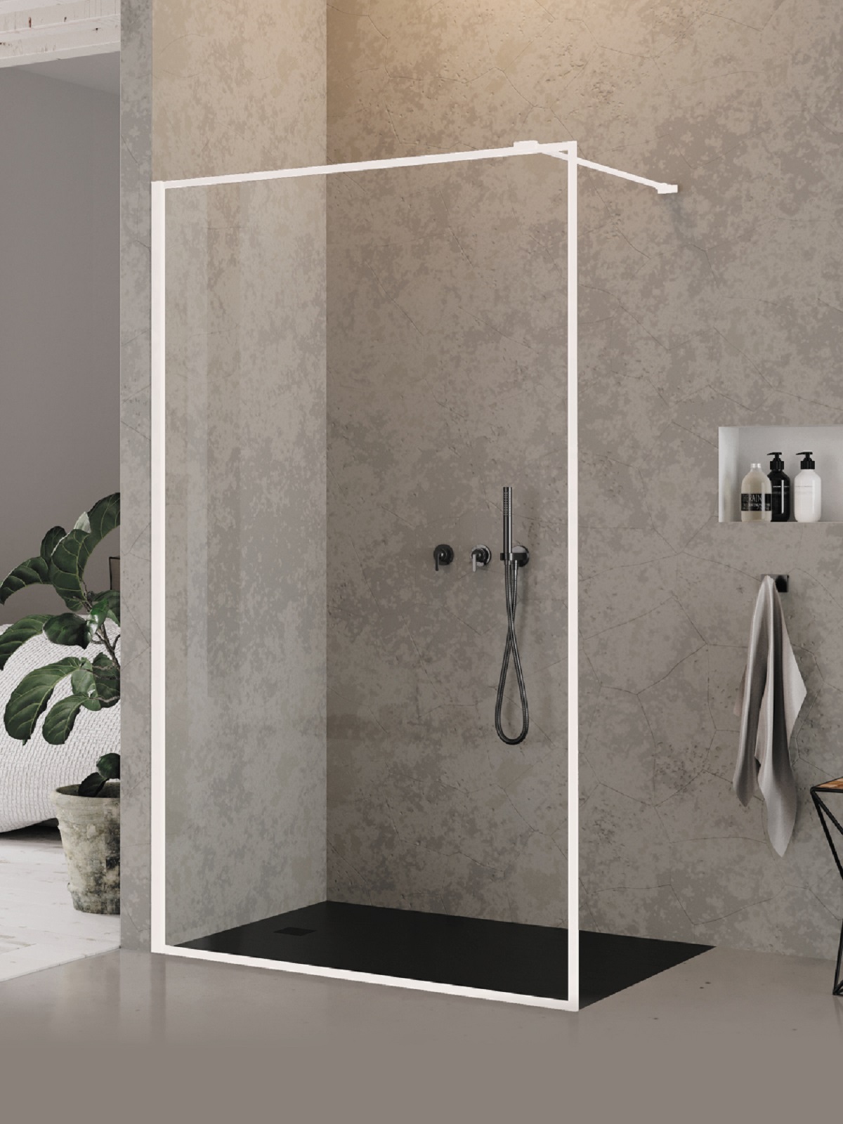 New Trendy New Modus White parete doccia walk-in 50 cm bianco opaca/vetro trasparente EXK-2219