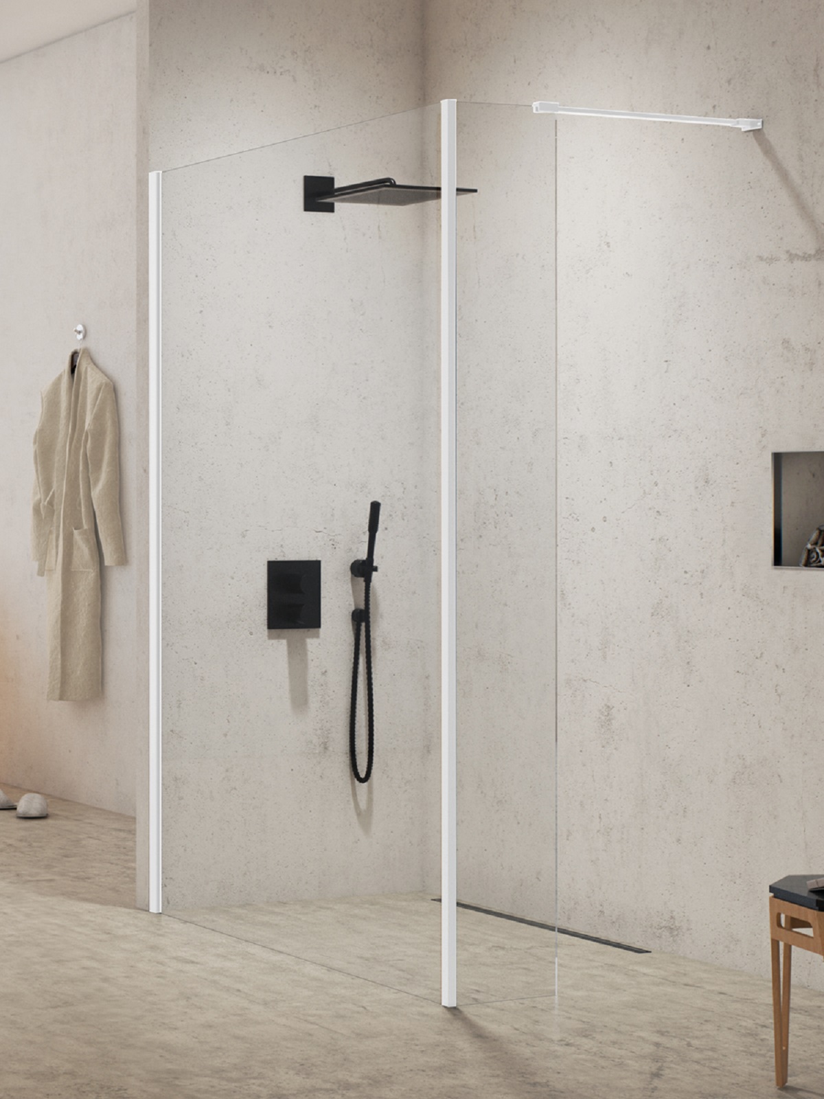 New Trendy New Modus White parete doccia walk-in 120 cm bianco opaca/vetro trasparente EXK-2233