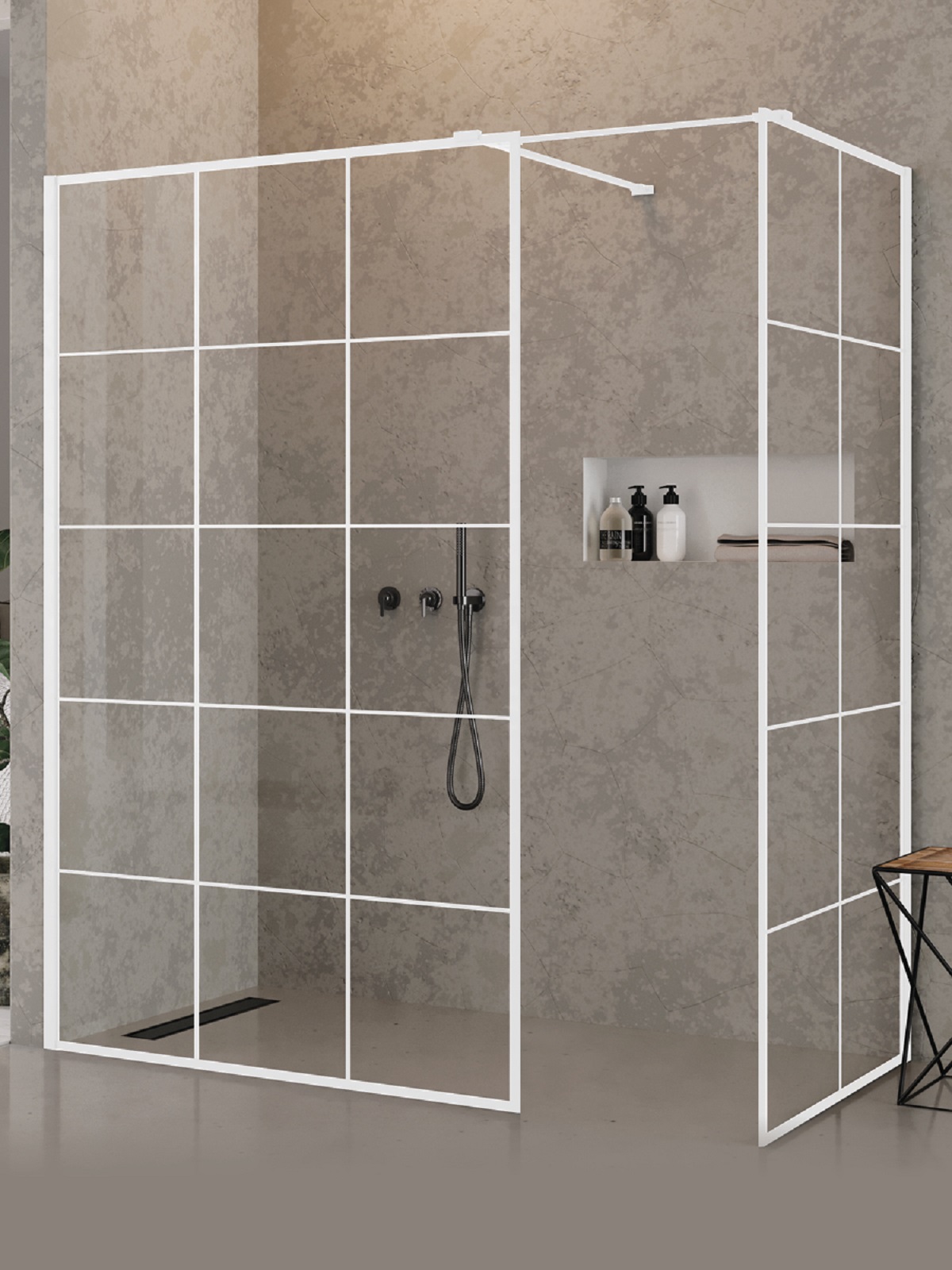 New Trendy New Modus White box doccia walk-in 170x100 cm rettangolare bianco opaca/vetro trasparente EXK-2314