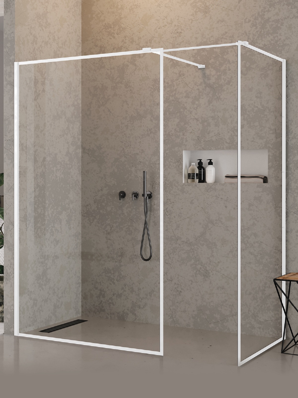 New Trendy New Modus White box doccia walk-in 120x90 cm rettangolare bianco opaca/vetro trasparente EXK-2316