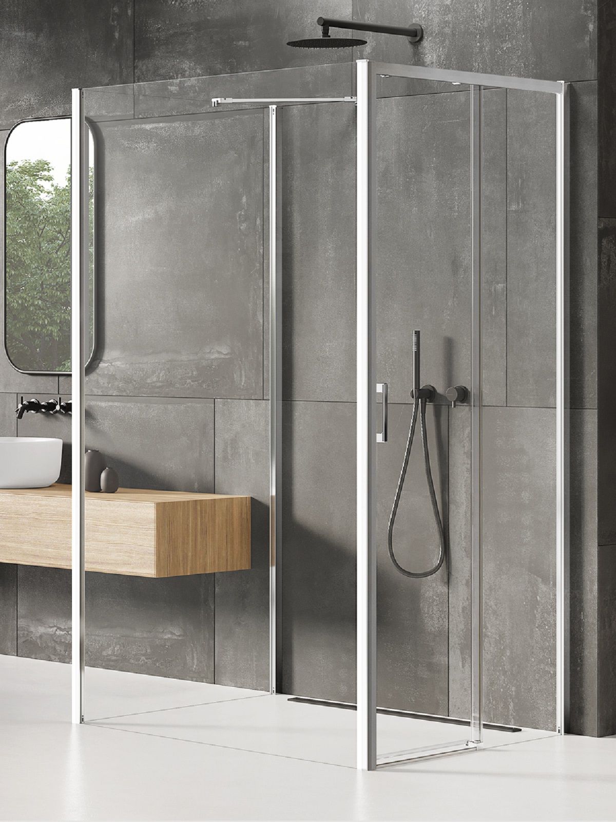 New Trendy Prime box doccia 110x90 cm rettangolare cromo lucida/vetro trasparente K-0886