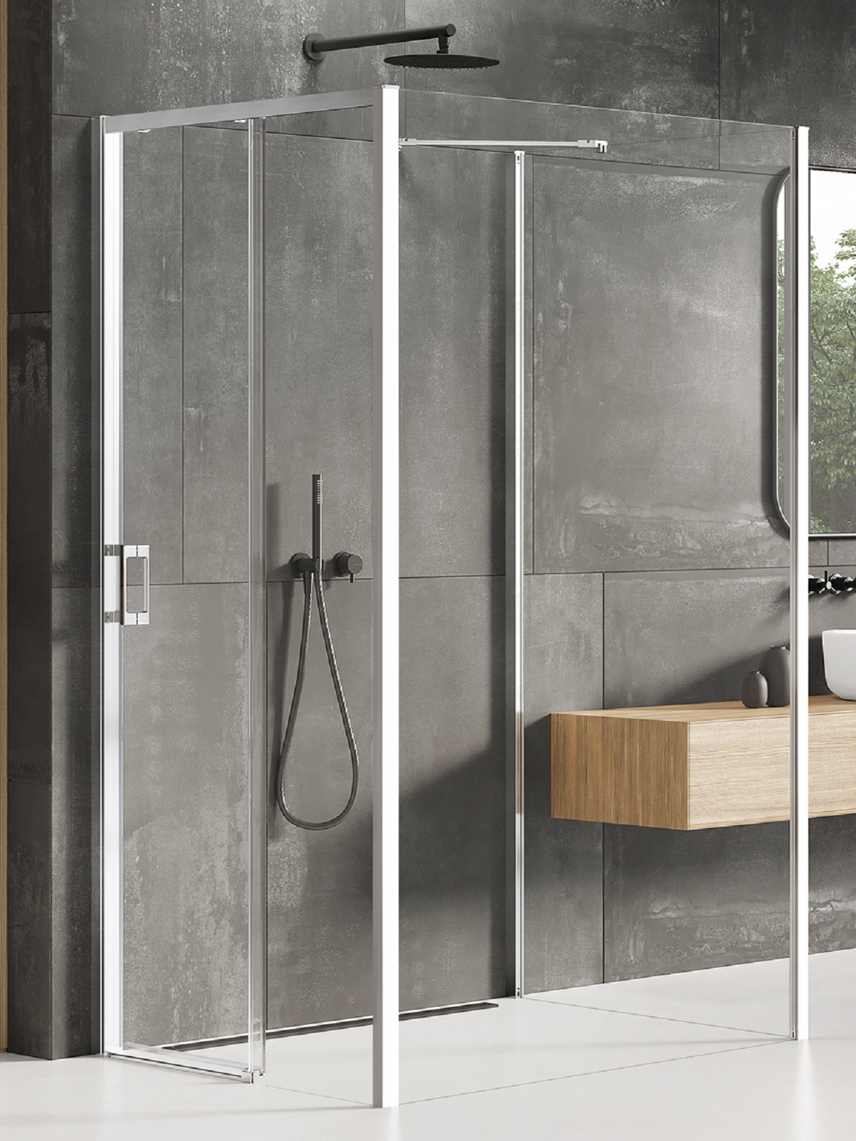 New Trendy Prime box doccia 110x110 cm quadrato cromo lucida/vetro trasparente K-1596