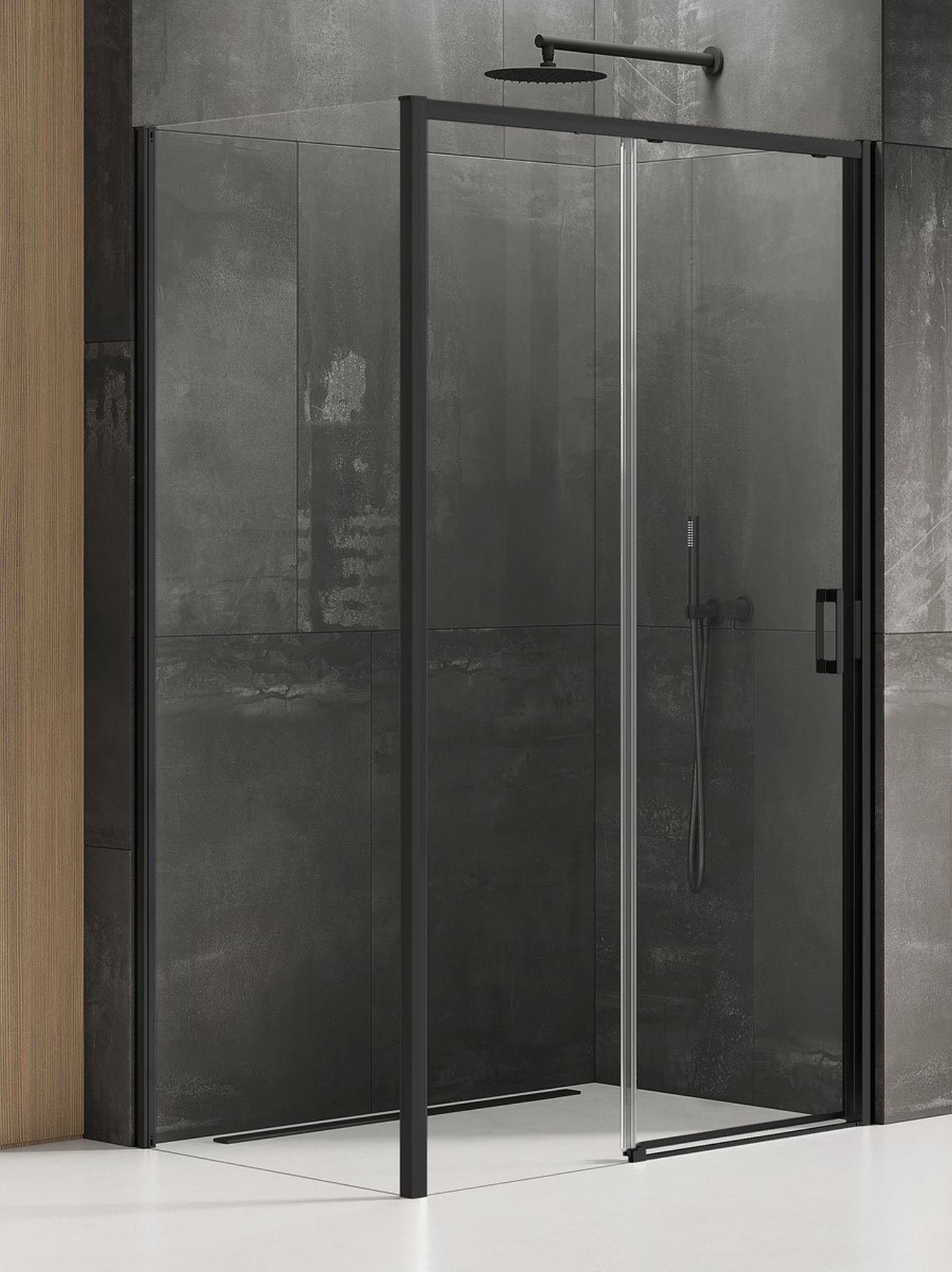 New Trendy Prime Black box doccia 140x70 cm rettangolare nero opaca/vetro trasparente K-1292