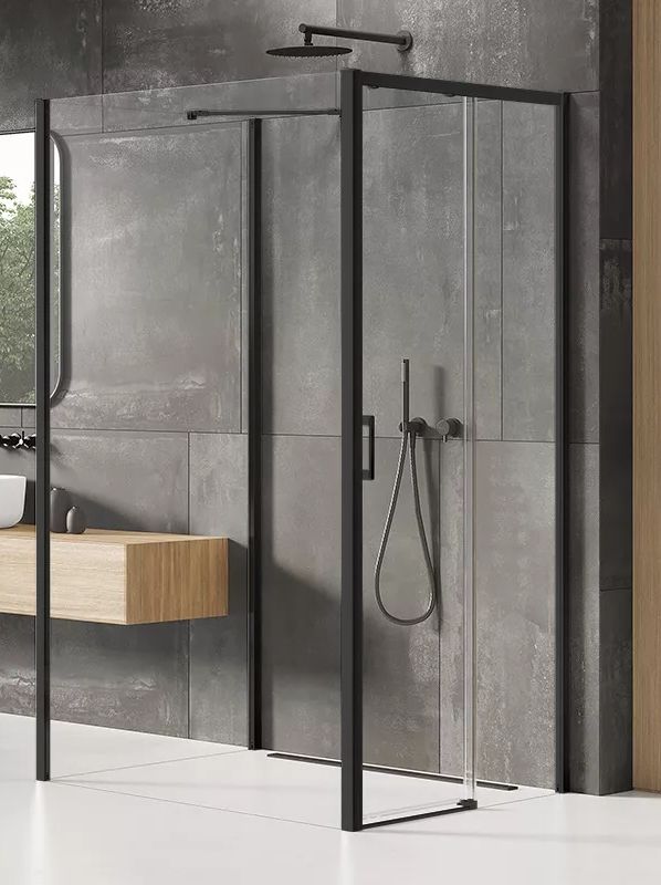 New Trendy Prime Black box doccia 120x100 cm rettangolare nero opaca/vetro trasparente K-0987