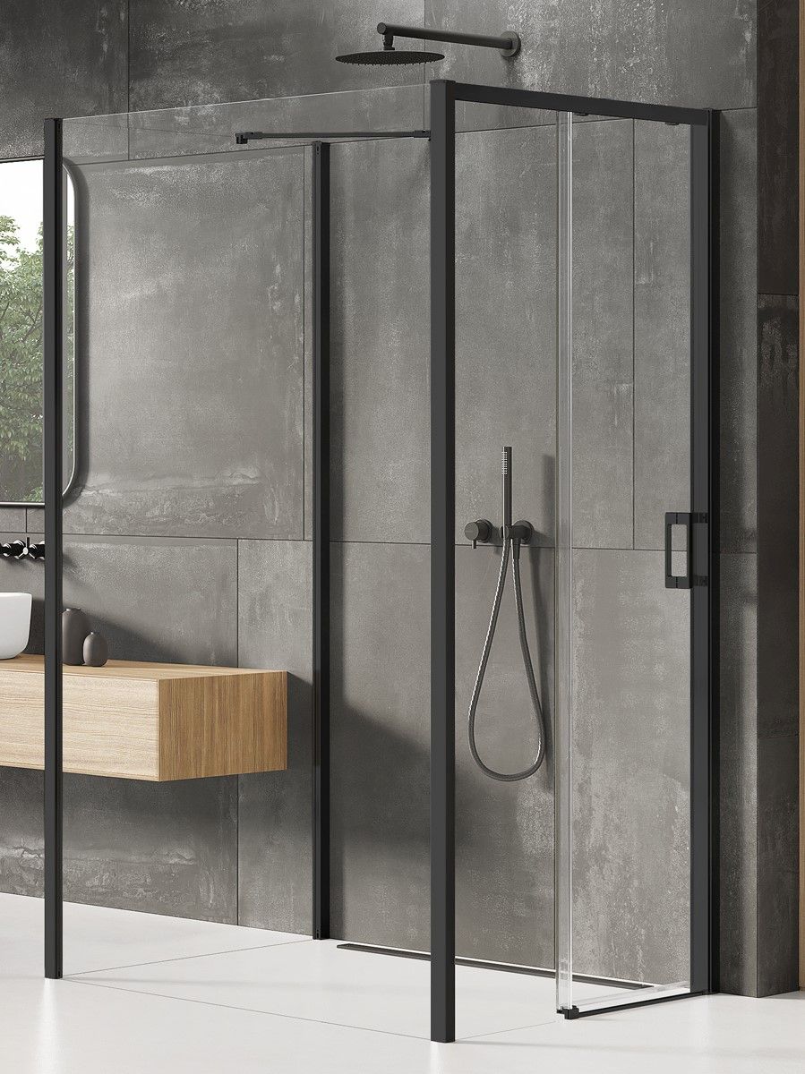 New Trendy Prime Black box doccia 100x90 cm rettangolare nero opaca/vetro trasparente K-1334