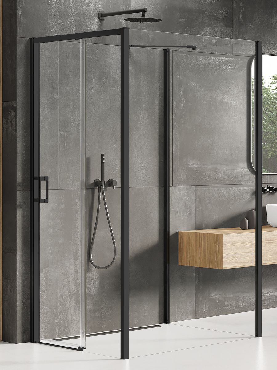 New Trendy Prime Black box doccia 110x100 cm rettangolare nero opaca/vetro trasparente K-1351