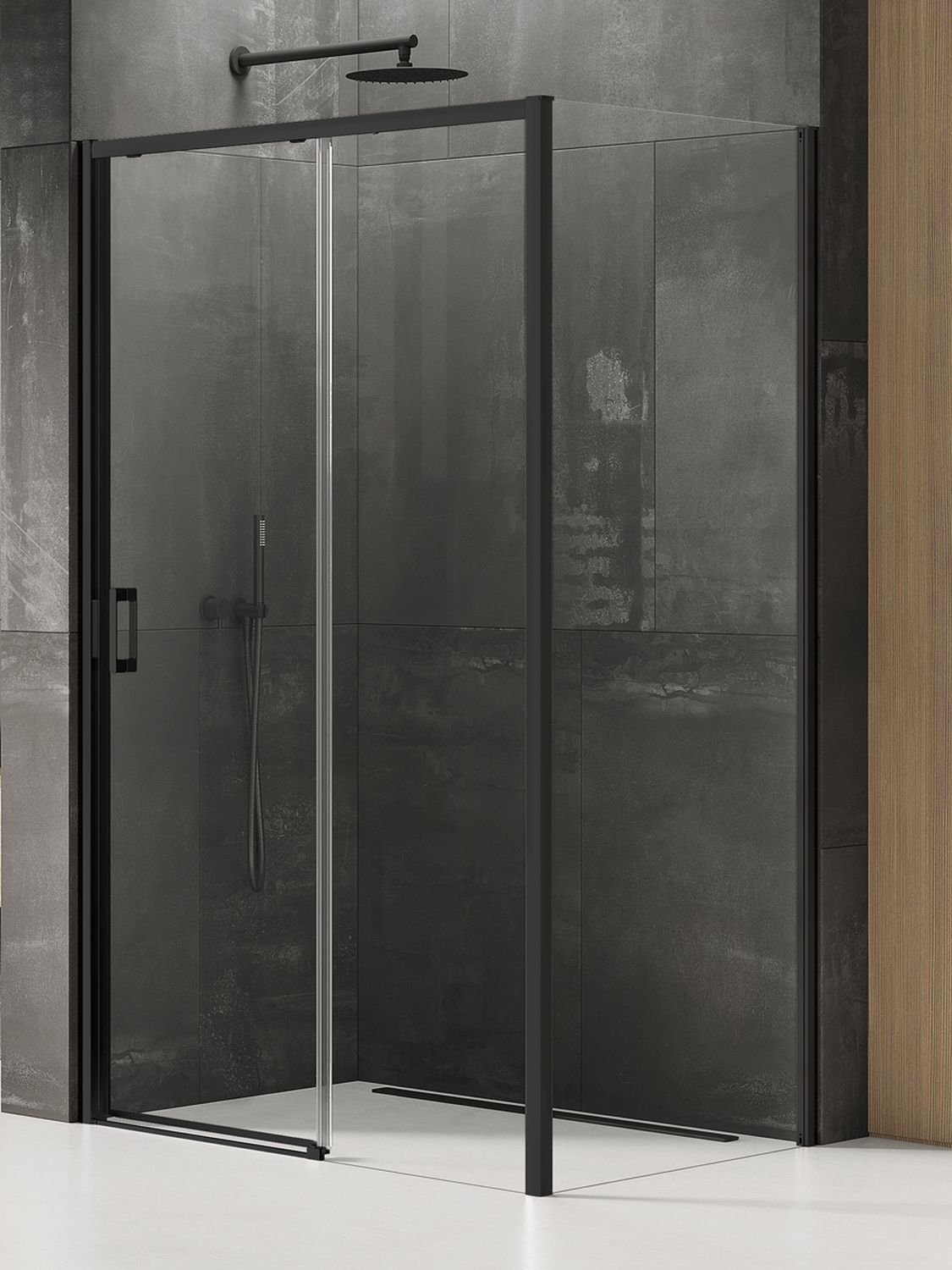 New Trendy Prime Black box doccia 160x70 cm rettangolare nero opaca/vetro trasparente K-1328