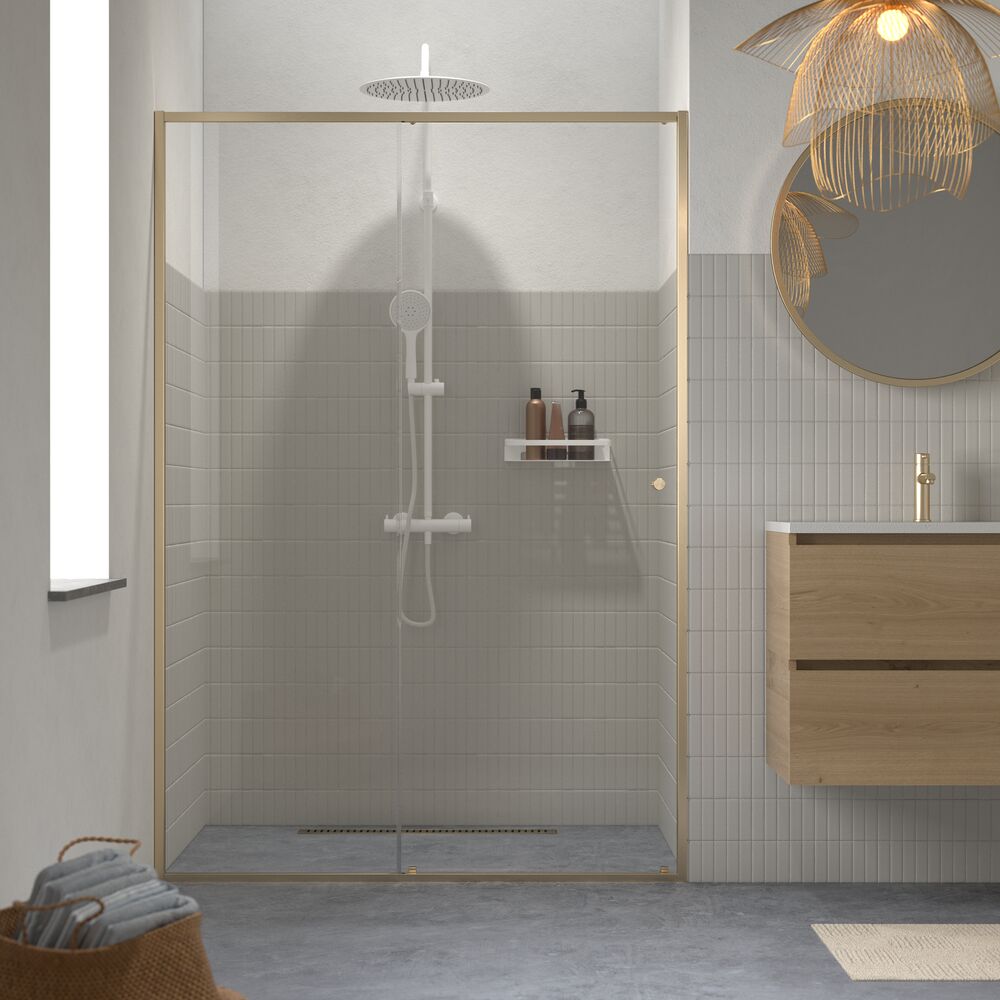 Sealskin Contour porta doccia 120 cm scorrevole oro spazzolata/vetro trasparente CD121206495100