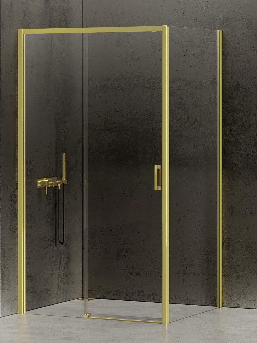 New Trendy Prime Light Gold box doccia 140x70 cm rettangolare oro lucida/vetro trasparente D-0428A/D-0222B