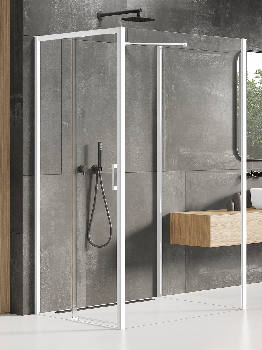 New Trendy Prime White box doccia 110x100 cm rettangolare bianco opaca/vetro trasparente K-1564