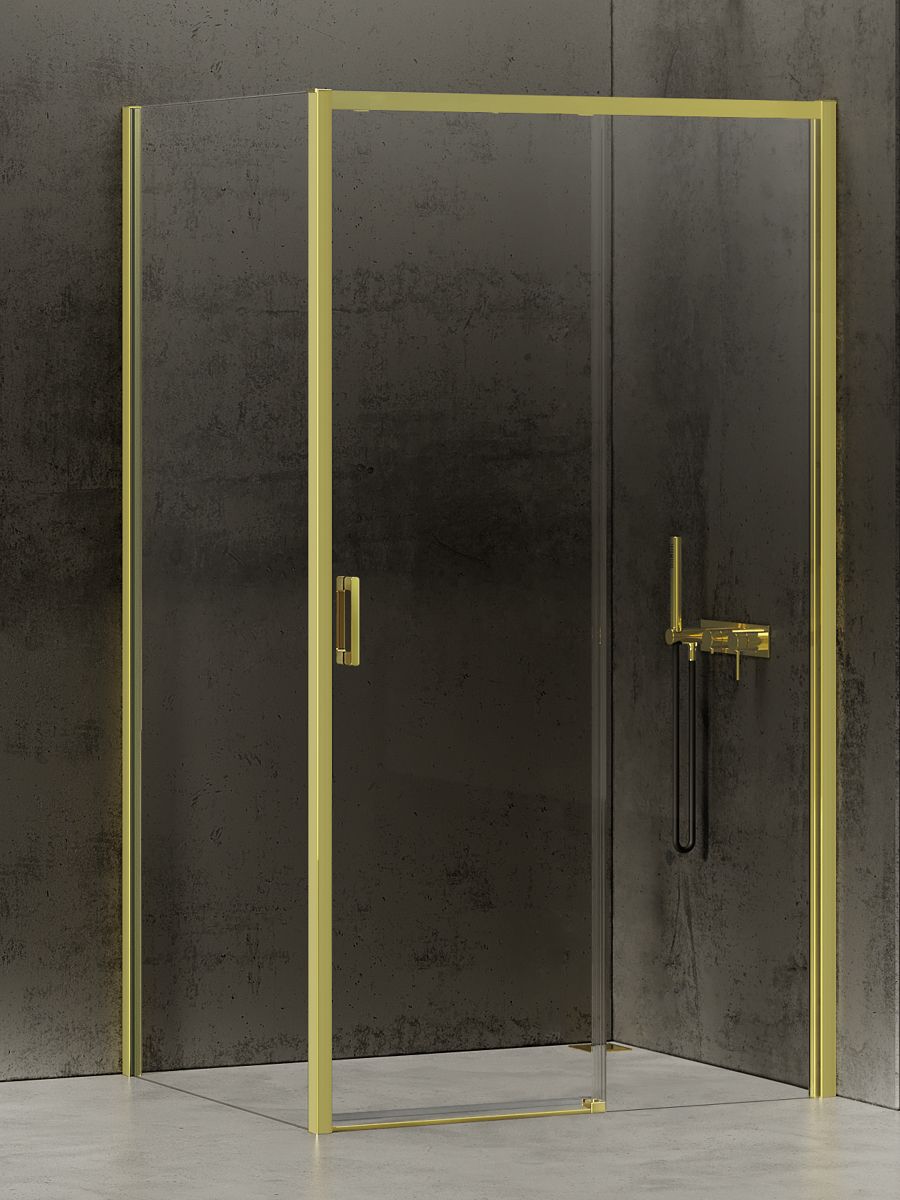 New Trendy Prime Light Gold box doccia 120x80 cm rettangolare oro lucida/vetro trasparente D-0425A/D-0223B