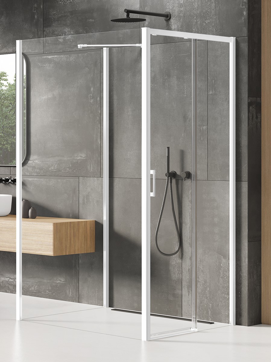 New Trendy Prime White box doccia 110x100 cm rettangolare bianco opaca/vetro trasparente K-1570