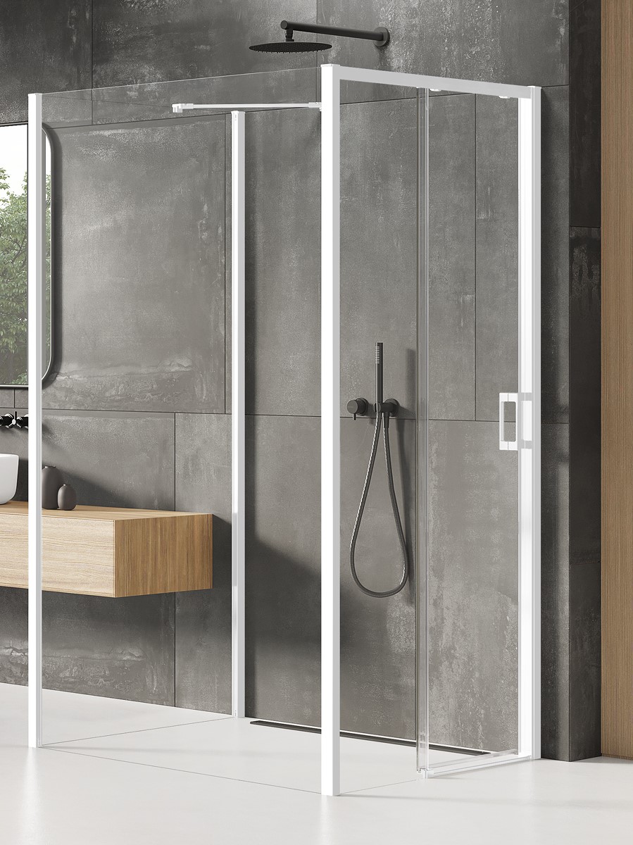 New Trendy Prime White box doccia 120x100 cm rettangolare bianco opaca/vetro trasparente K-1625