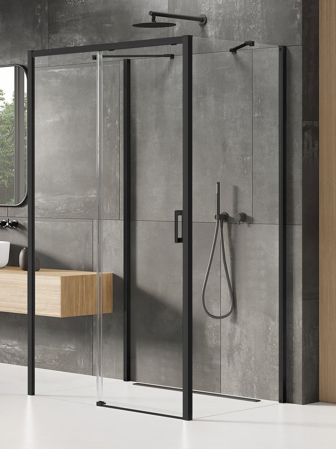 New Trendy Prime Black box doccia 160x70 cm rettangolare nero opaca/vetro trasparente K-0932