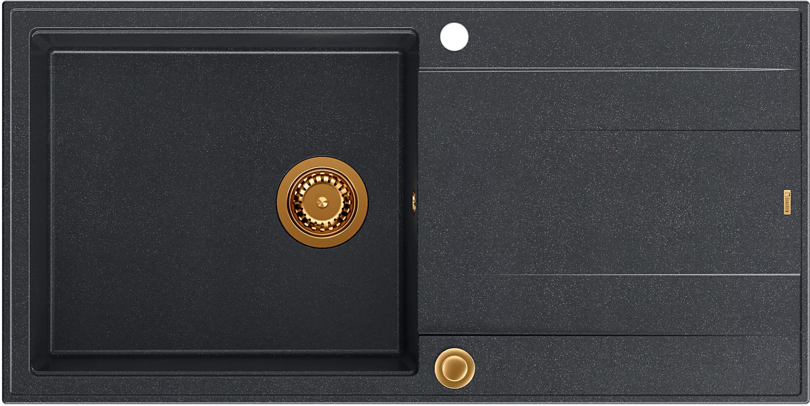 Quadron Evan lavello graniteq 100x50 cm nero HCQE10050U8_PVDC1_P2O