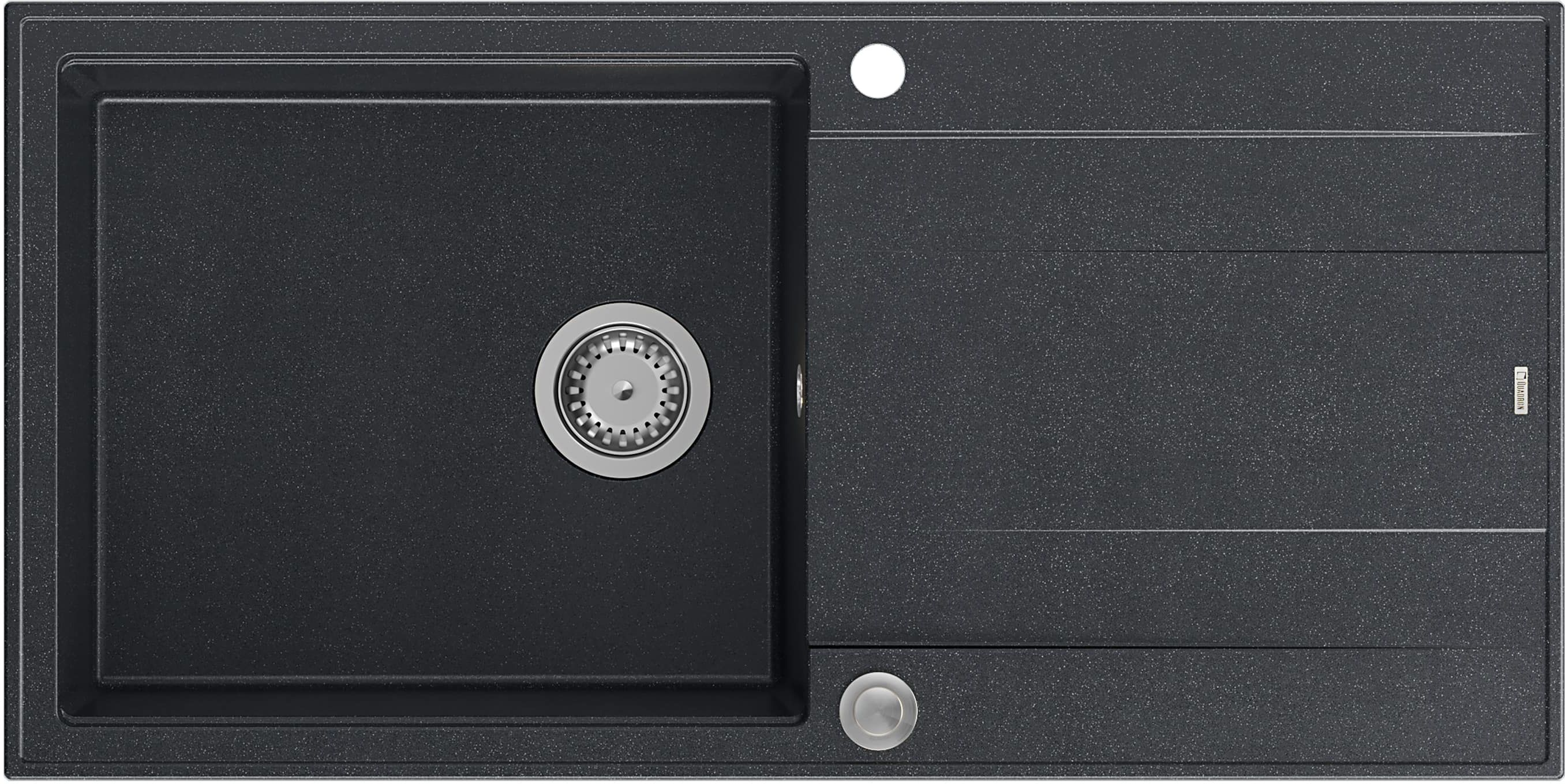 Quadron Evan lavello graniteq 100x50 cm nero HCQE10050U8_BS_P2O