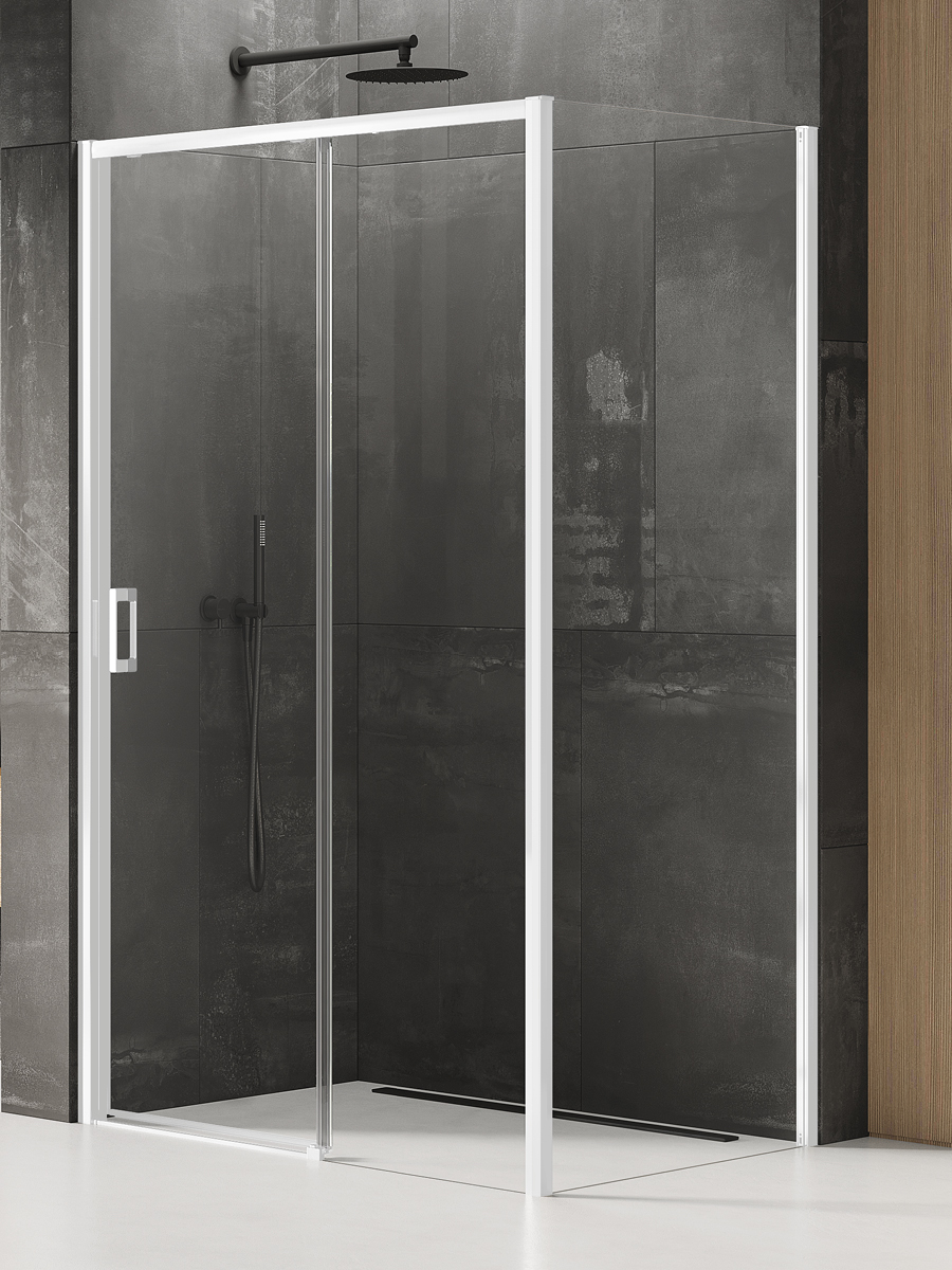 New Trendy Prime White box doccia 140x80 cm rettangolare bianco opaca/vetro trasparente K-1401
