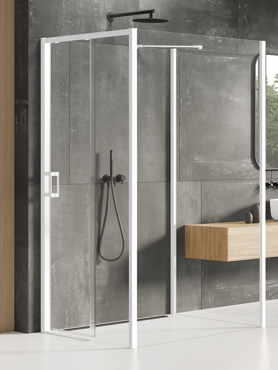 New Trendy Prime White box doccia 120x110 cm rettangolare bianco opaca/vetro trasparente K-1633