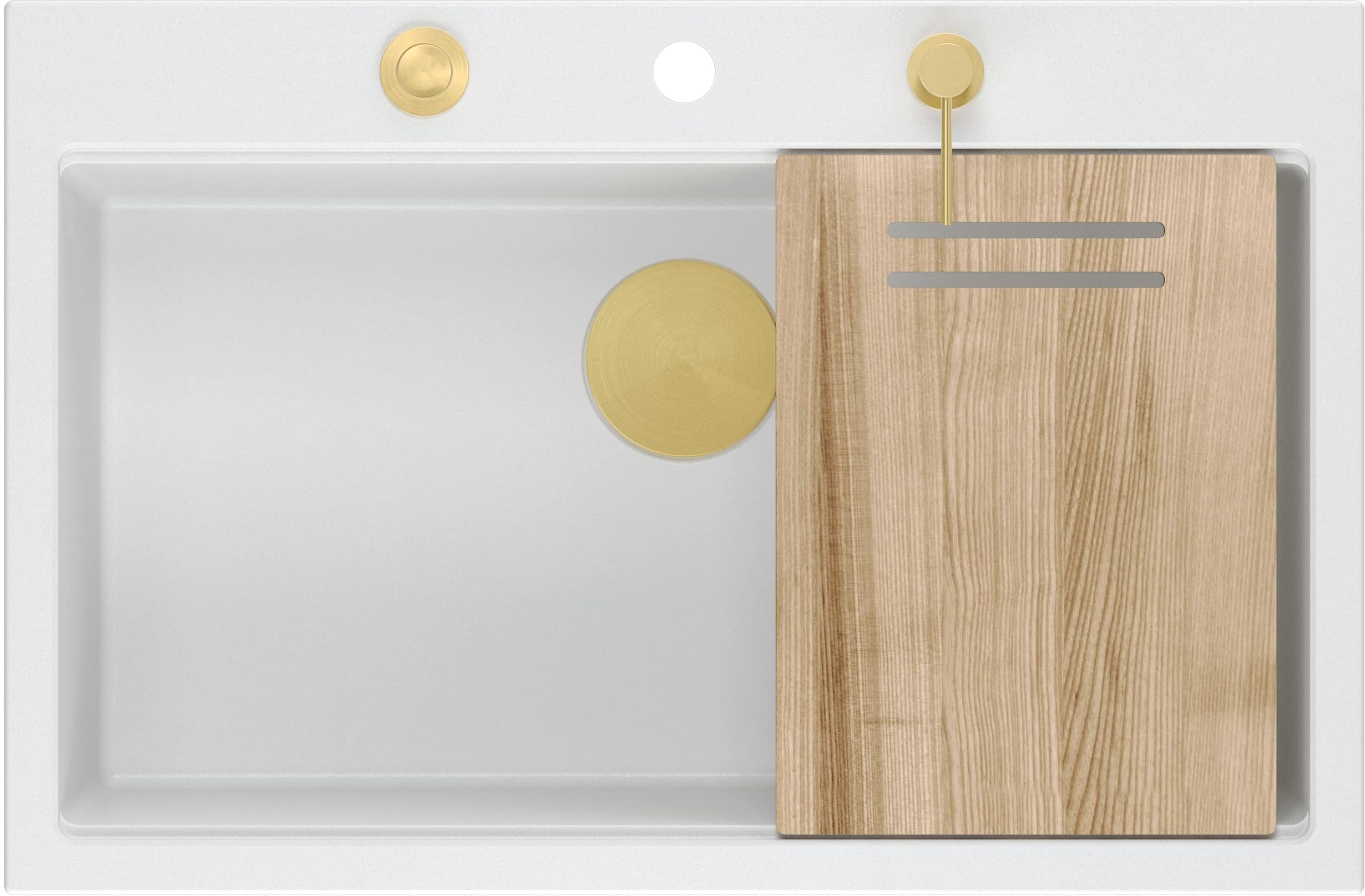 Quadron Marc lavello graniteq 76x50 cm bianco HQM7650U1_PVDG1