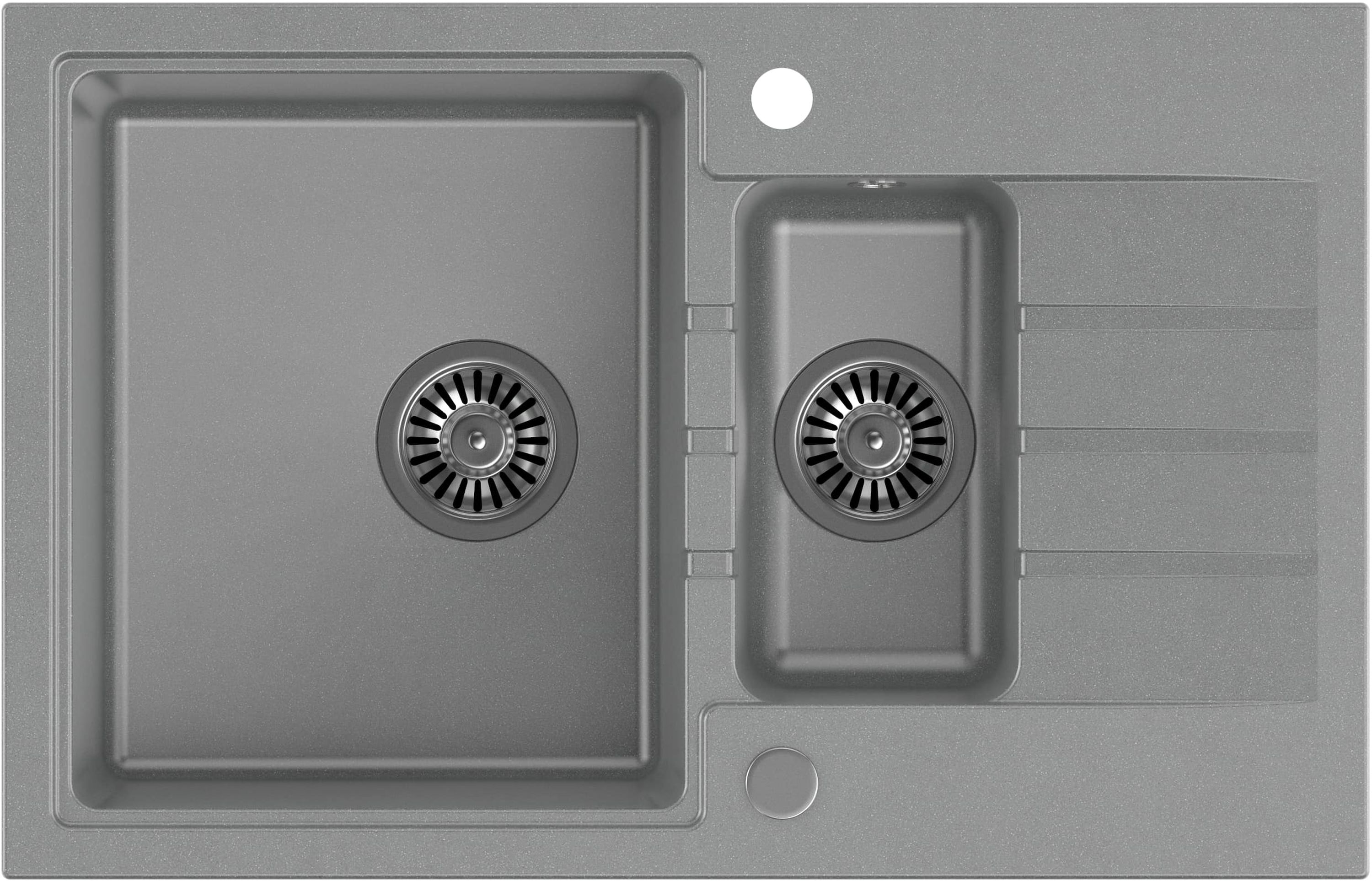 Quadron Peter lavello graniteq 78x50 cm grigio/grafite/inox HCQP57850SZK