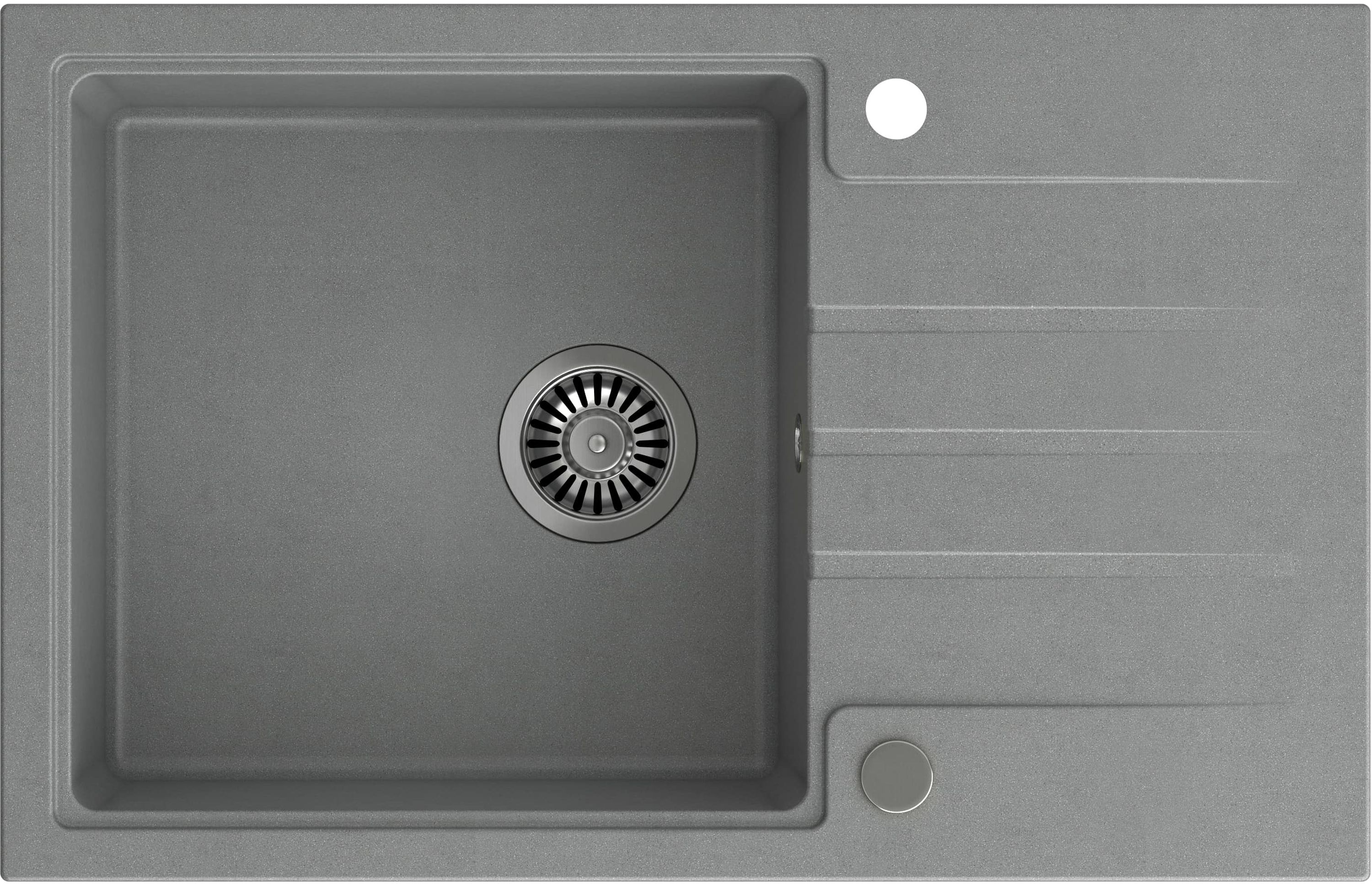 Quadron Peter lavello graniteq 78x50 cm grigio/grafite/inox HCQP7850SZK