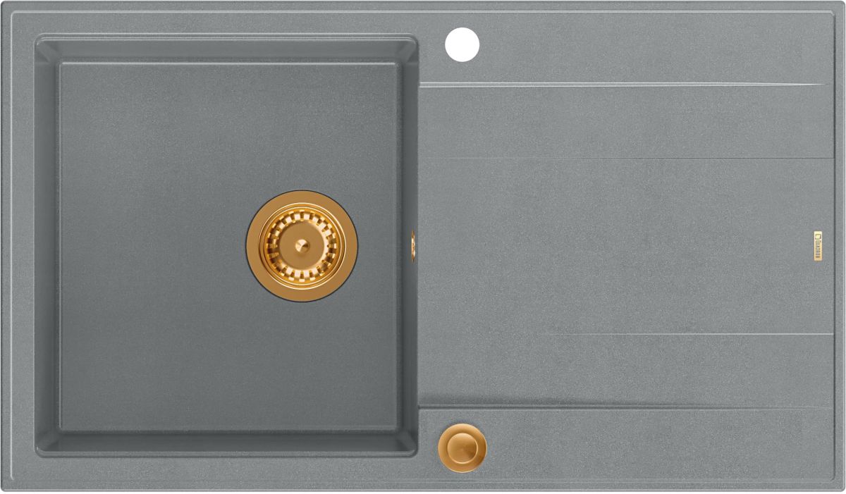 Quadron Evan lavello graniteq 86x50 cm grigio/grafite/inox HCQE8650U5_PVDC1_P2O