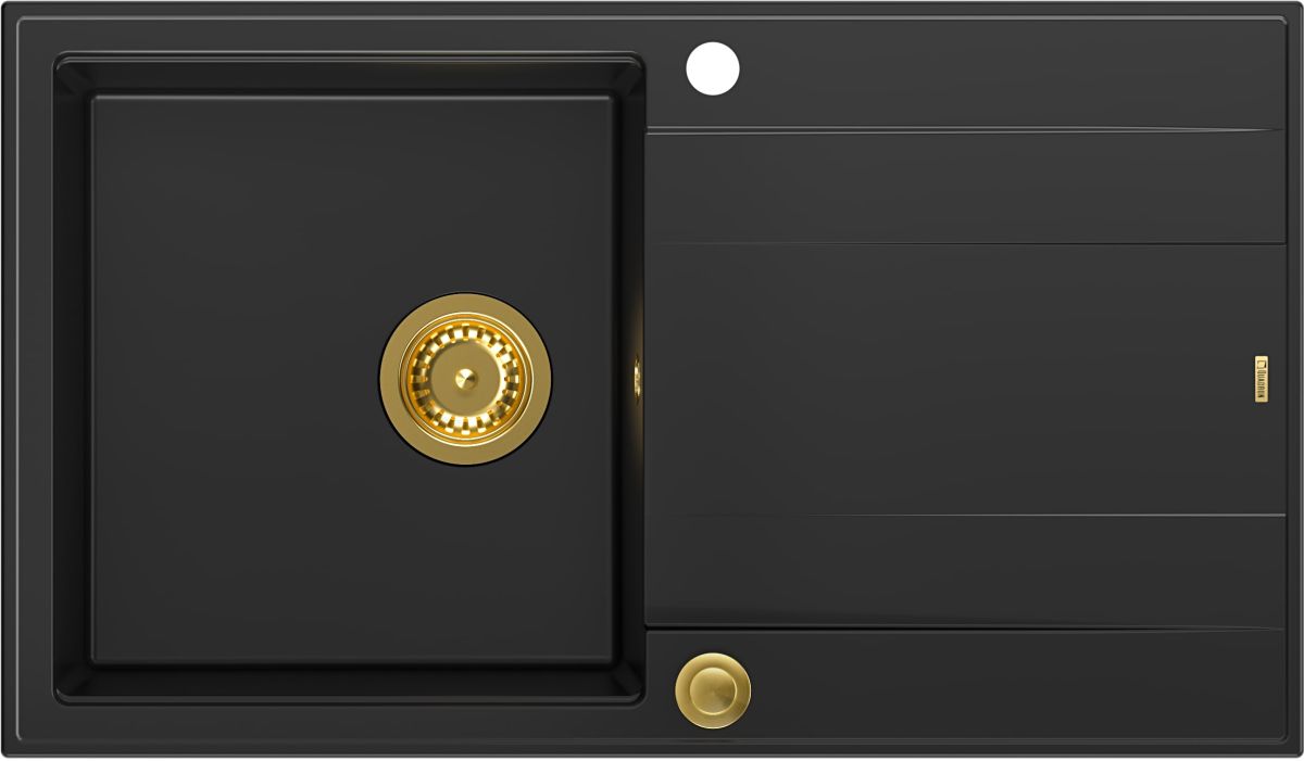 Quadron Evan lavello graniteq 86x50 cm nero HCQE8650U7_PVDG1_P2O