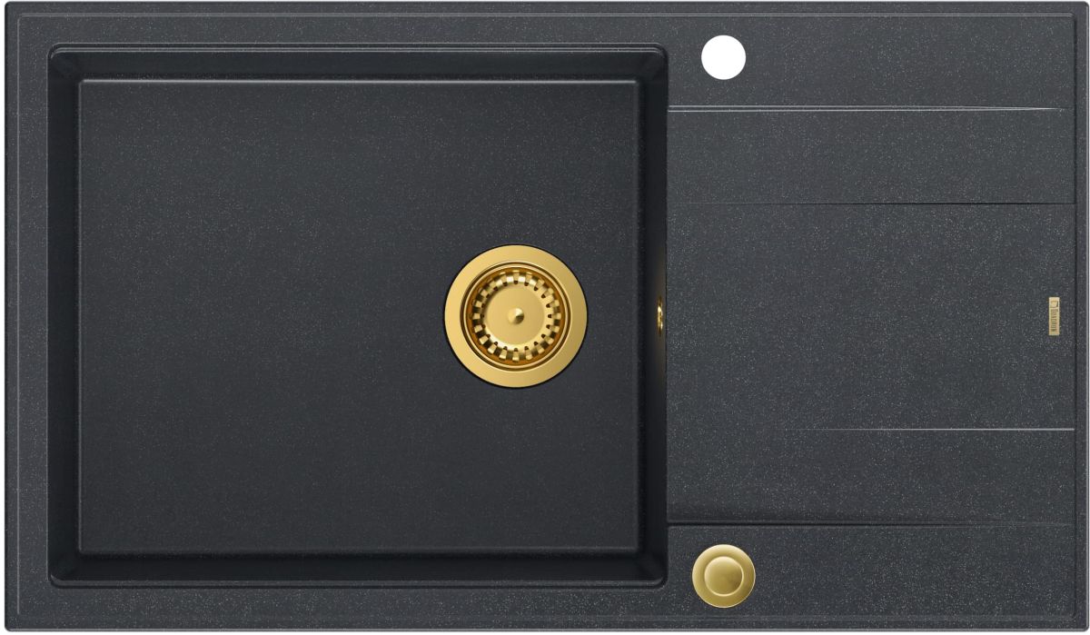 Quadron Evan lavello graniteq 86x50 cm nero HCQE58650U8_PVDG1_P2O