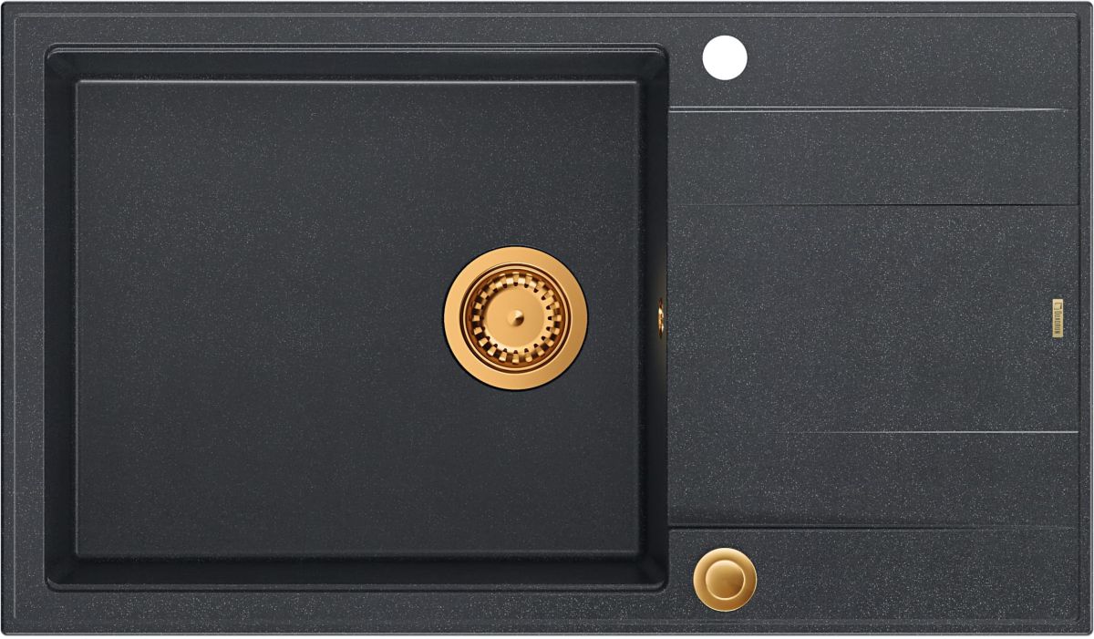Quadron Evan lavello graniteq 86x50 cm nero HCQE58650U8_PVDC1_P2O