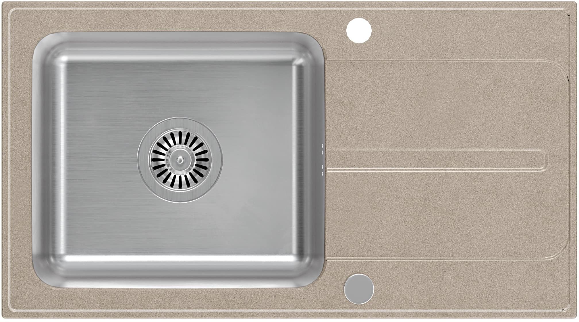 Quadron Ralph lavello in granito e acciaio 78x43 cm beige FUS_R7843BE