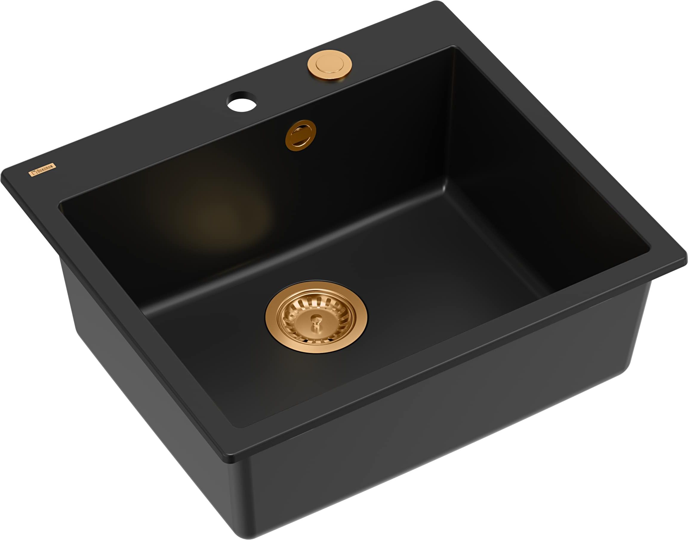 Quadron Morgan lavello graniteq 57x50 cm nero HB8304U7-C1_P2O
