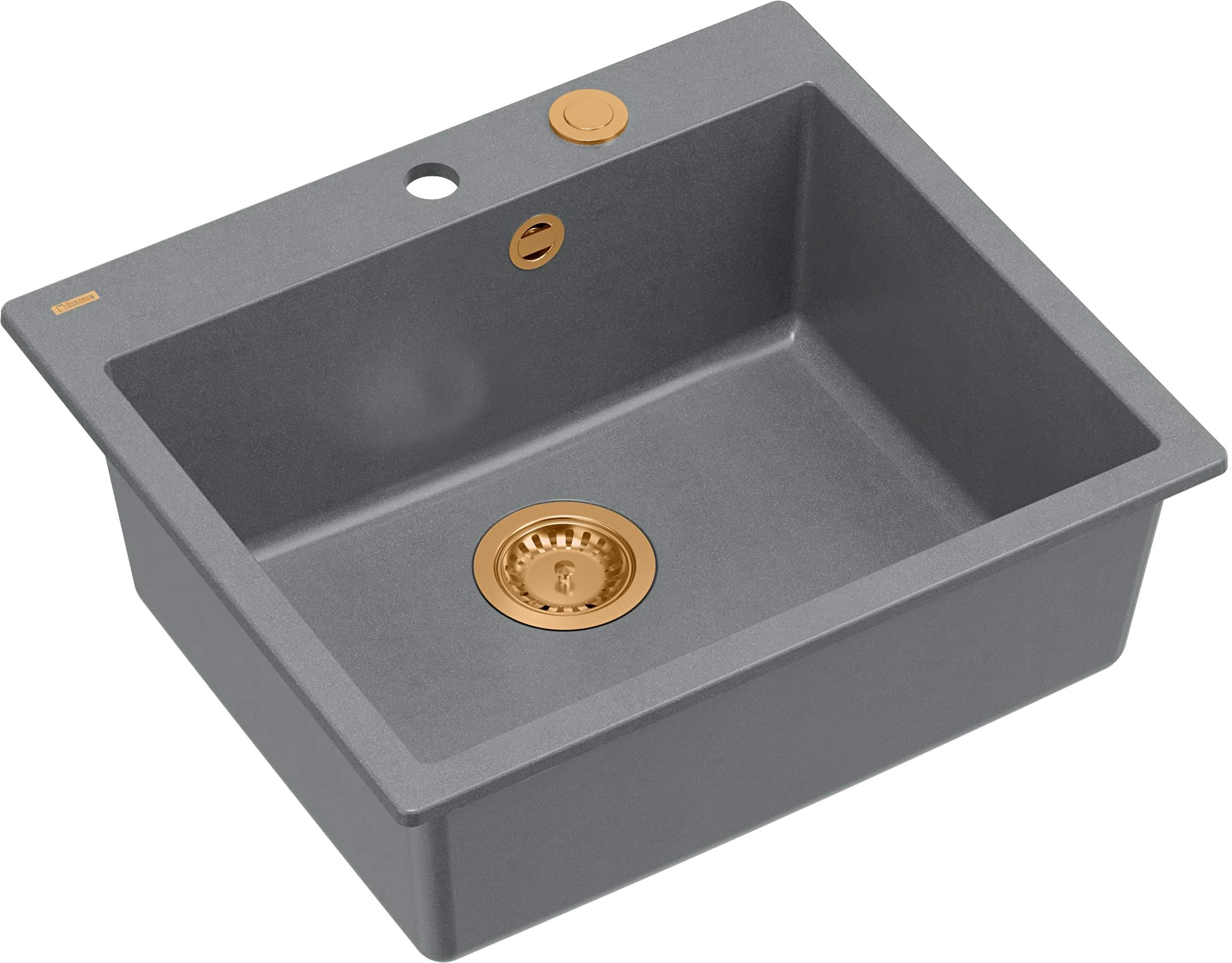 Quadron Morgan lavello graniteq 57x50 cm grigio/grafite/inox HB8304U5-C1_P2O