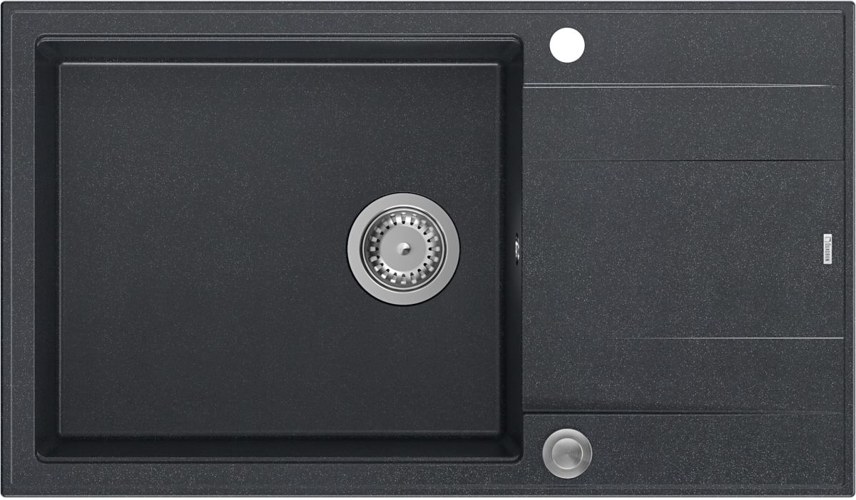 Quadron Evan lavello graniteq 86x50 cm nero HCQE58650U8_BS_P2O