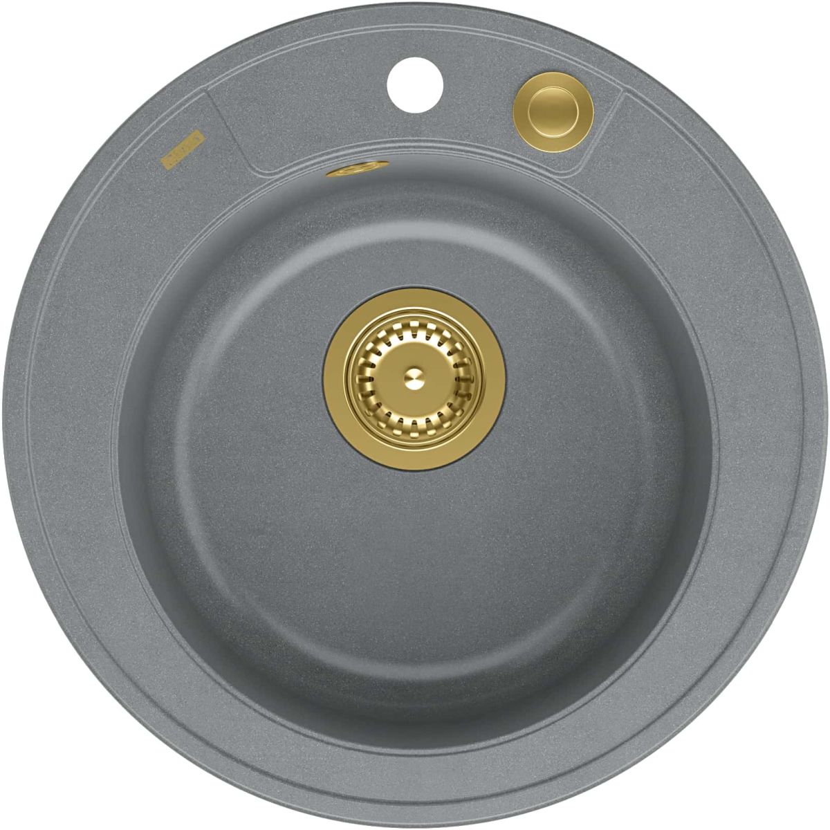 Quadron Morgan lavello graniteq 51x51 cm grigio/grafite/inox HB8301U5-G1_P2O