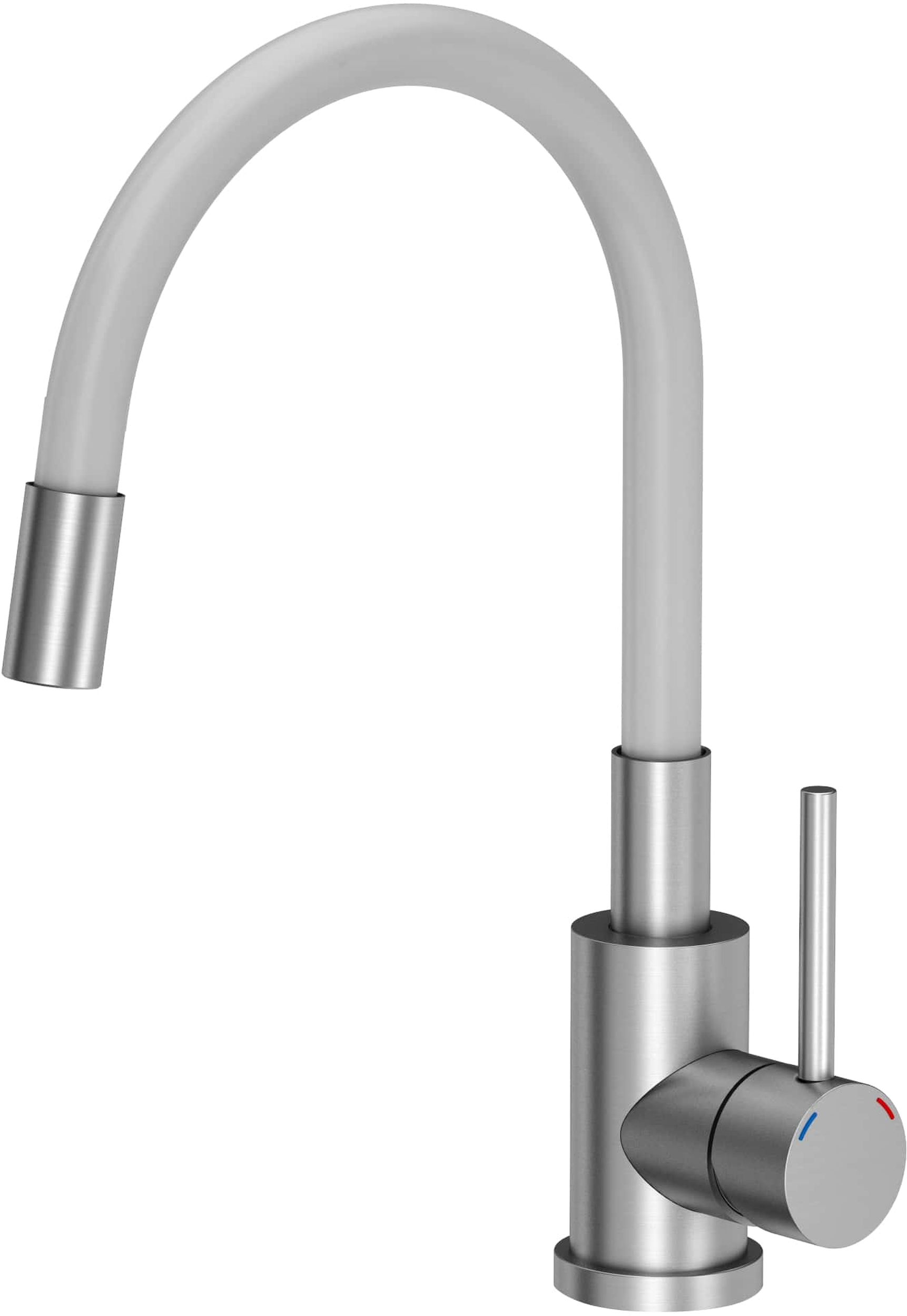 Quadron Maggie rubinetto da cucina verticale acciaio inossidabile-bianco 3323503WH