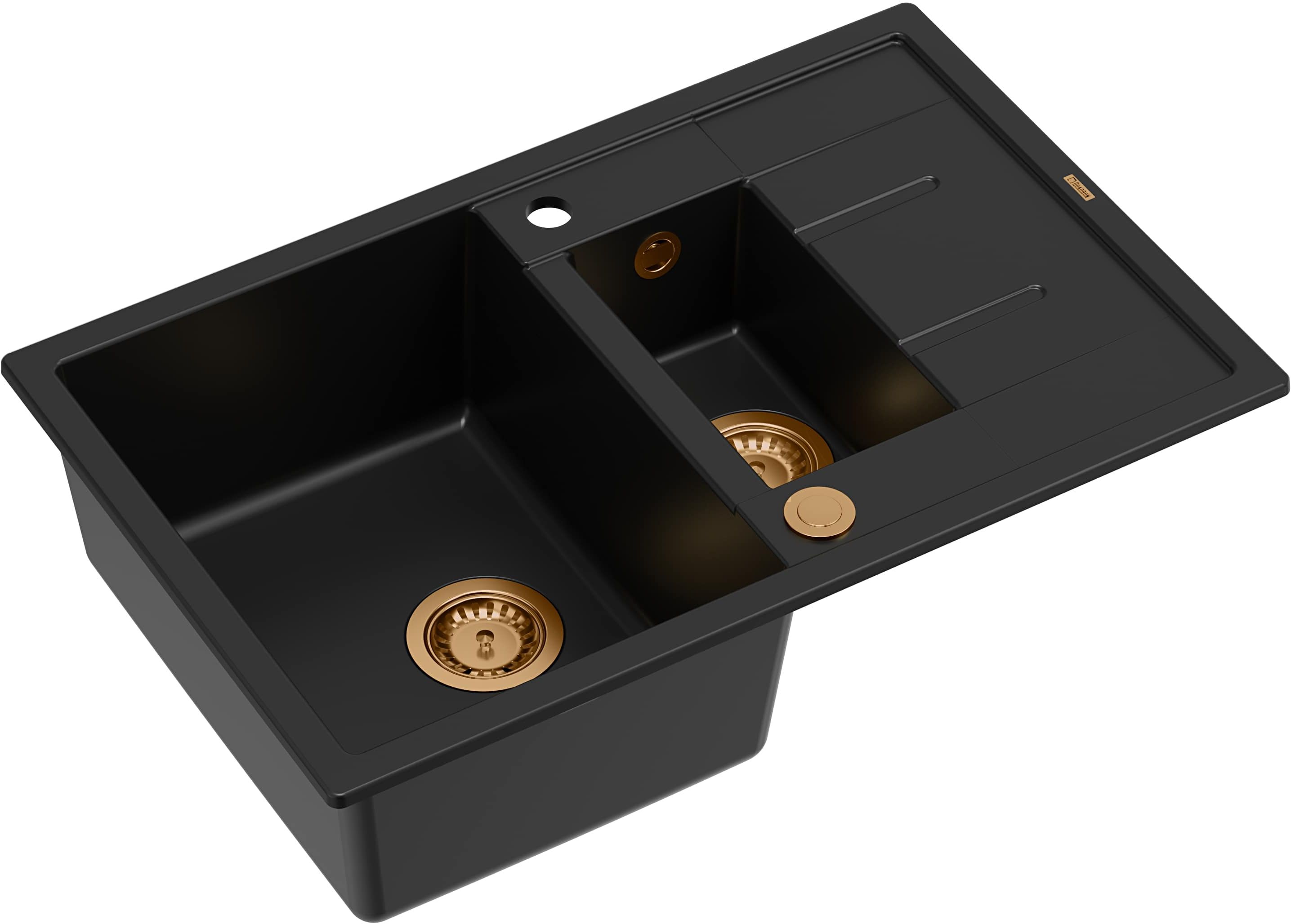 Quadron Morgan lavello graniteq 78x50 cm nero HB8224U7-C1_P2O