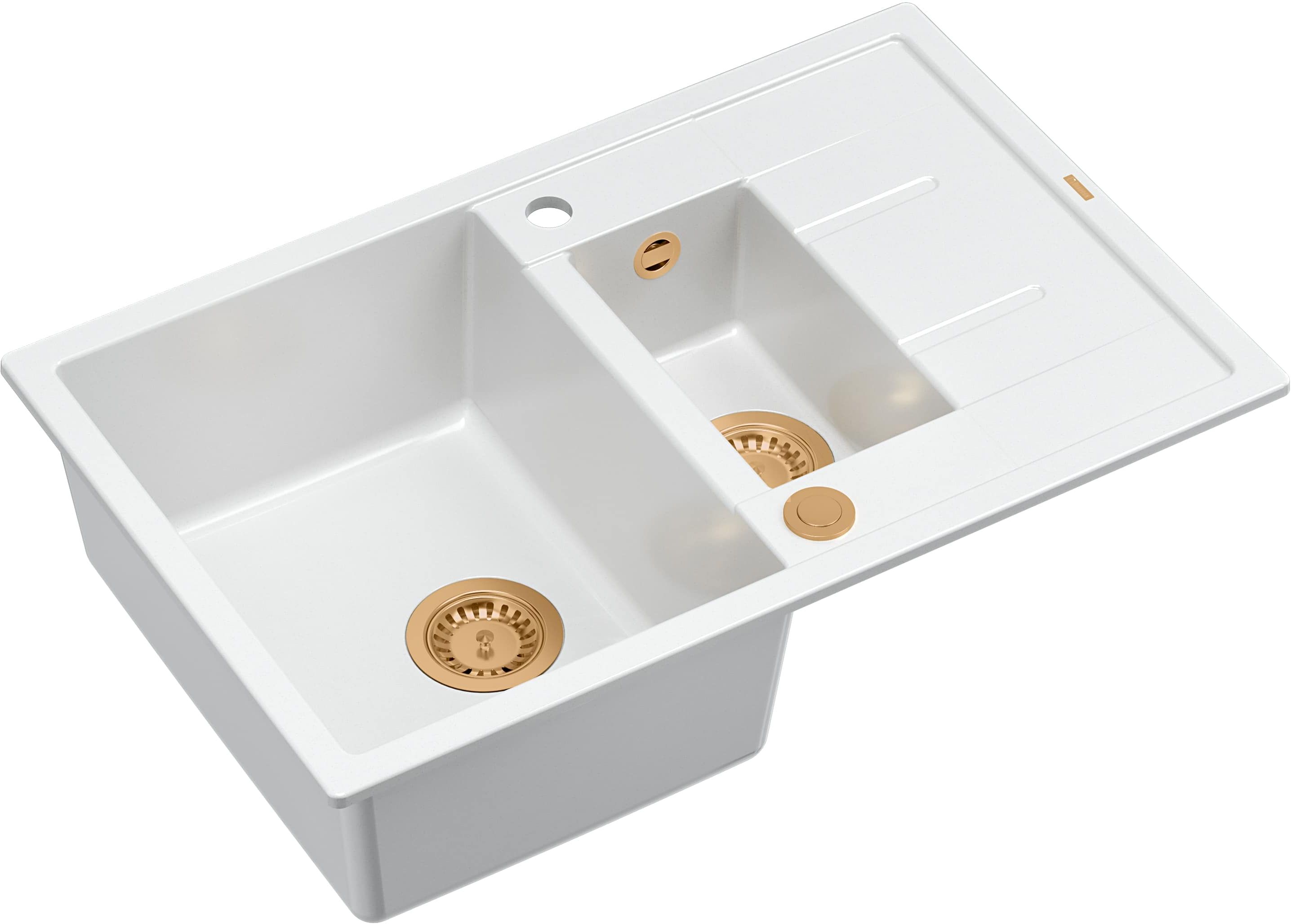 Quadron Morgan lavello graniteq 78x50 cm bianco HB8224U1-C1_P2O