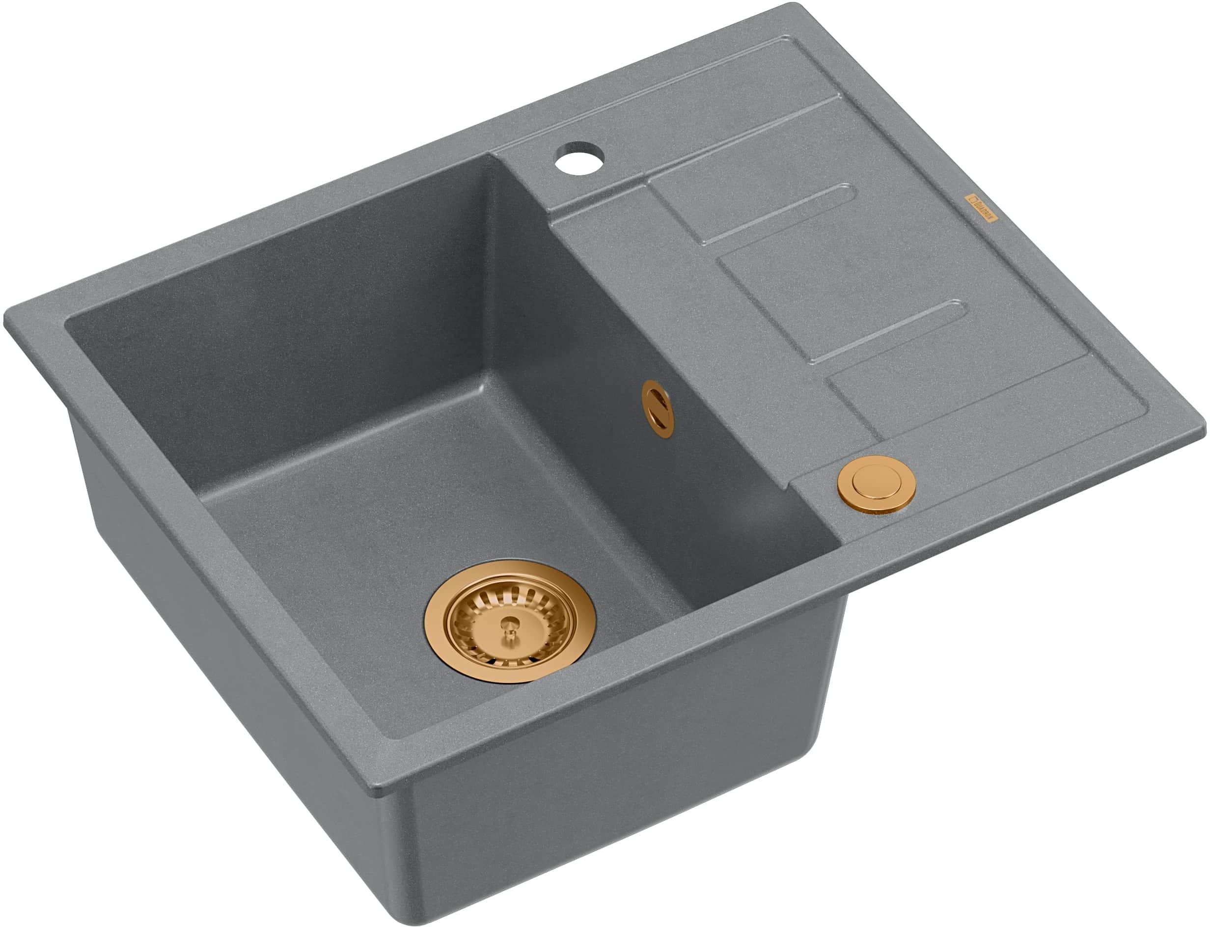Quadron Morgan lavello graniteq 62x50 cm grigio/grafite/inox HB8210U5-C1_P2O