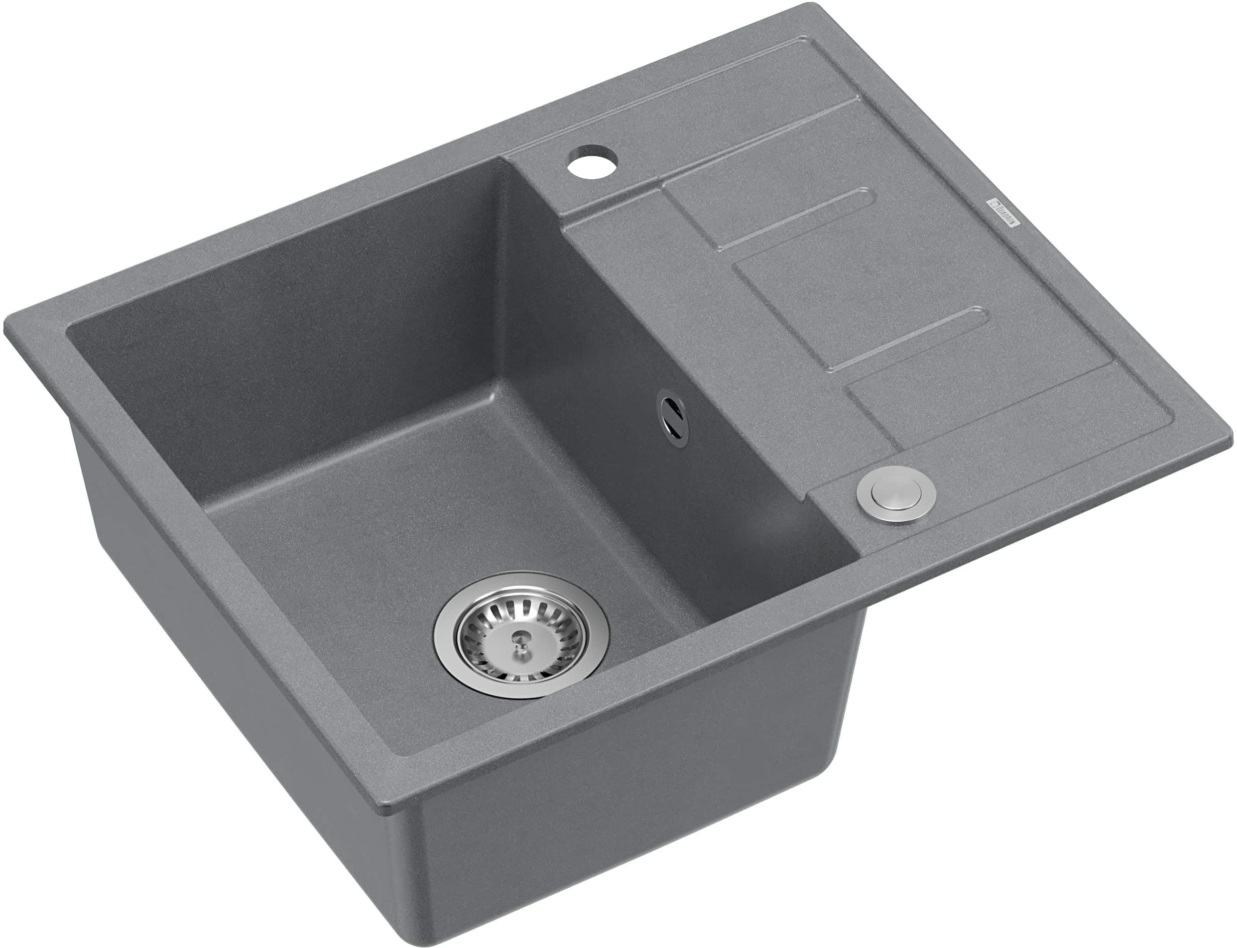 Quadron Morgan lavello graniteq 62x50 cm grigio/grafite/inox HB8210U5-BS_P2O