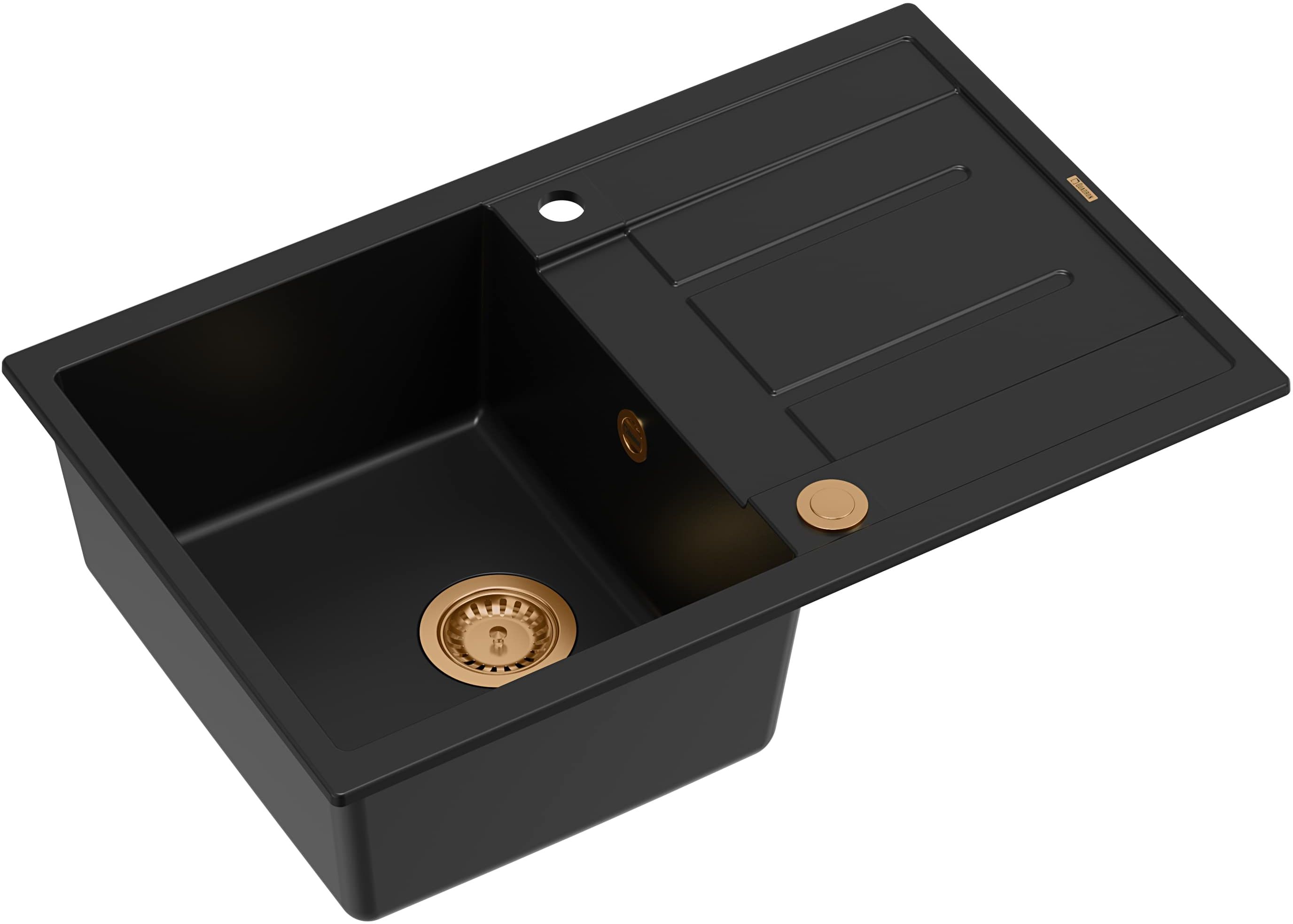 Quadron Morgan lavello graniteq 78x50 cm nero HB8203U7-C1_P2O