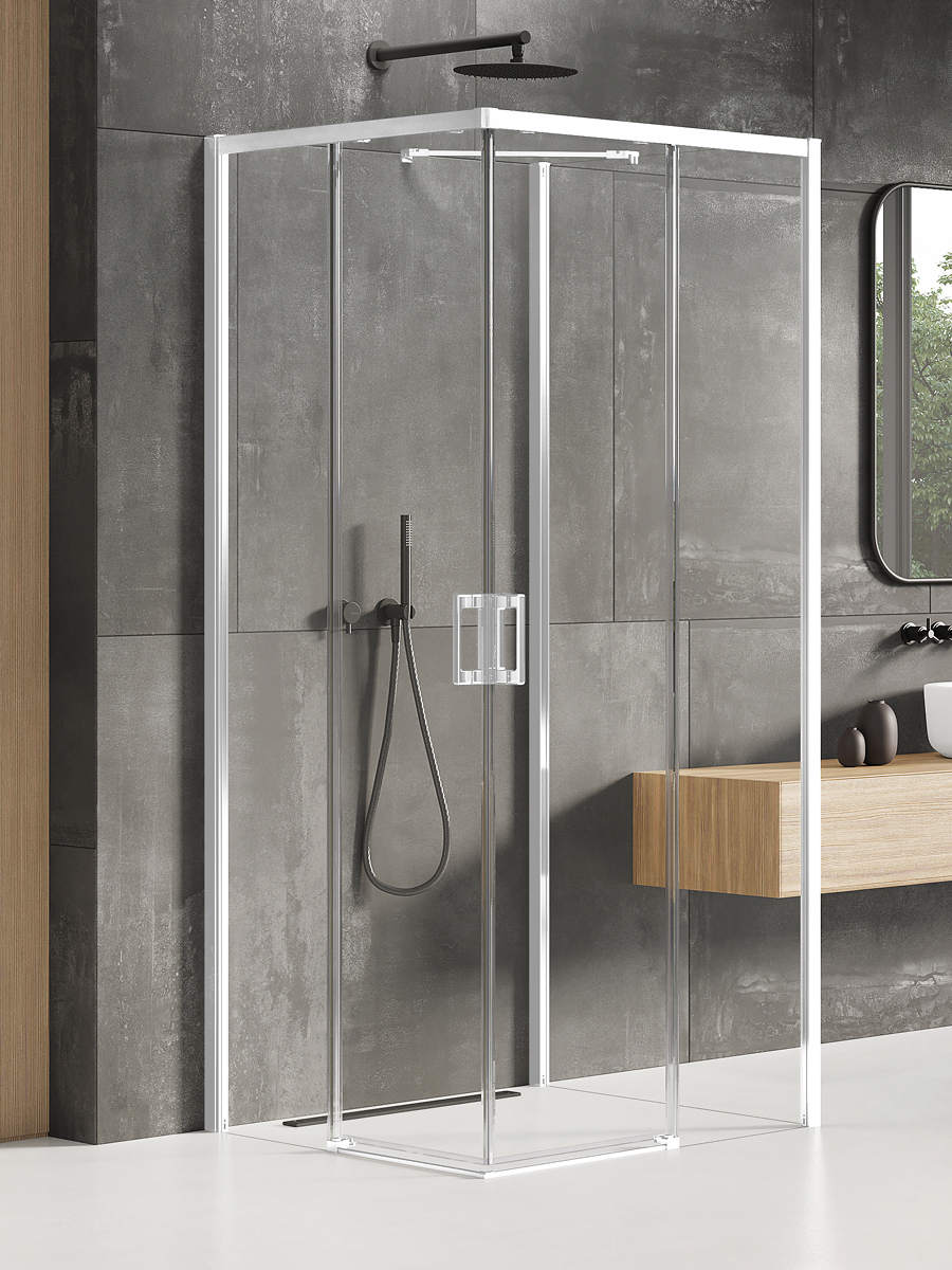 New Trendy Prime White box doccia 100x80 cm rettangolare bianco opaca/vetro trasparente K-1097