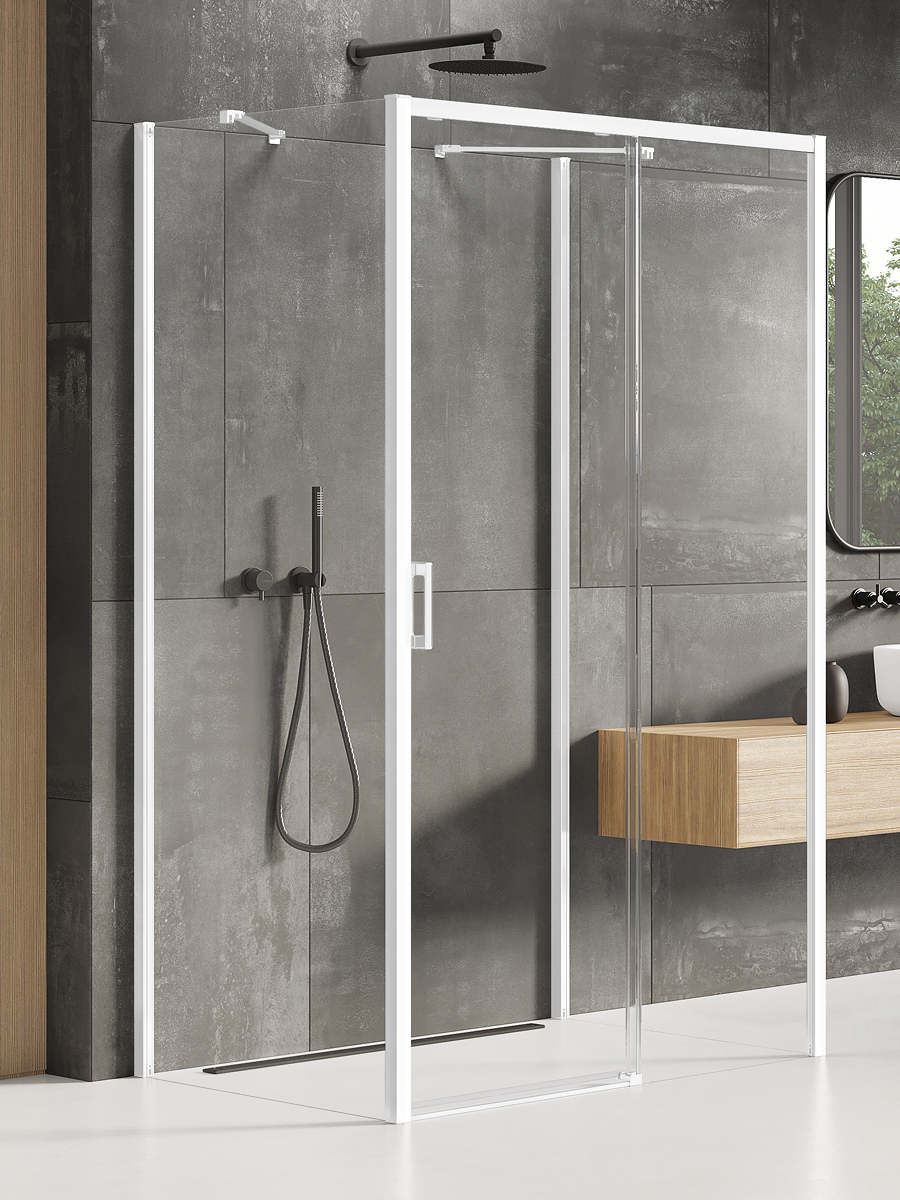 New Trendy Prime White box doccia 140x70 cm rettangolare bianco opaca/vetro trasparente K-1048