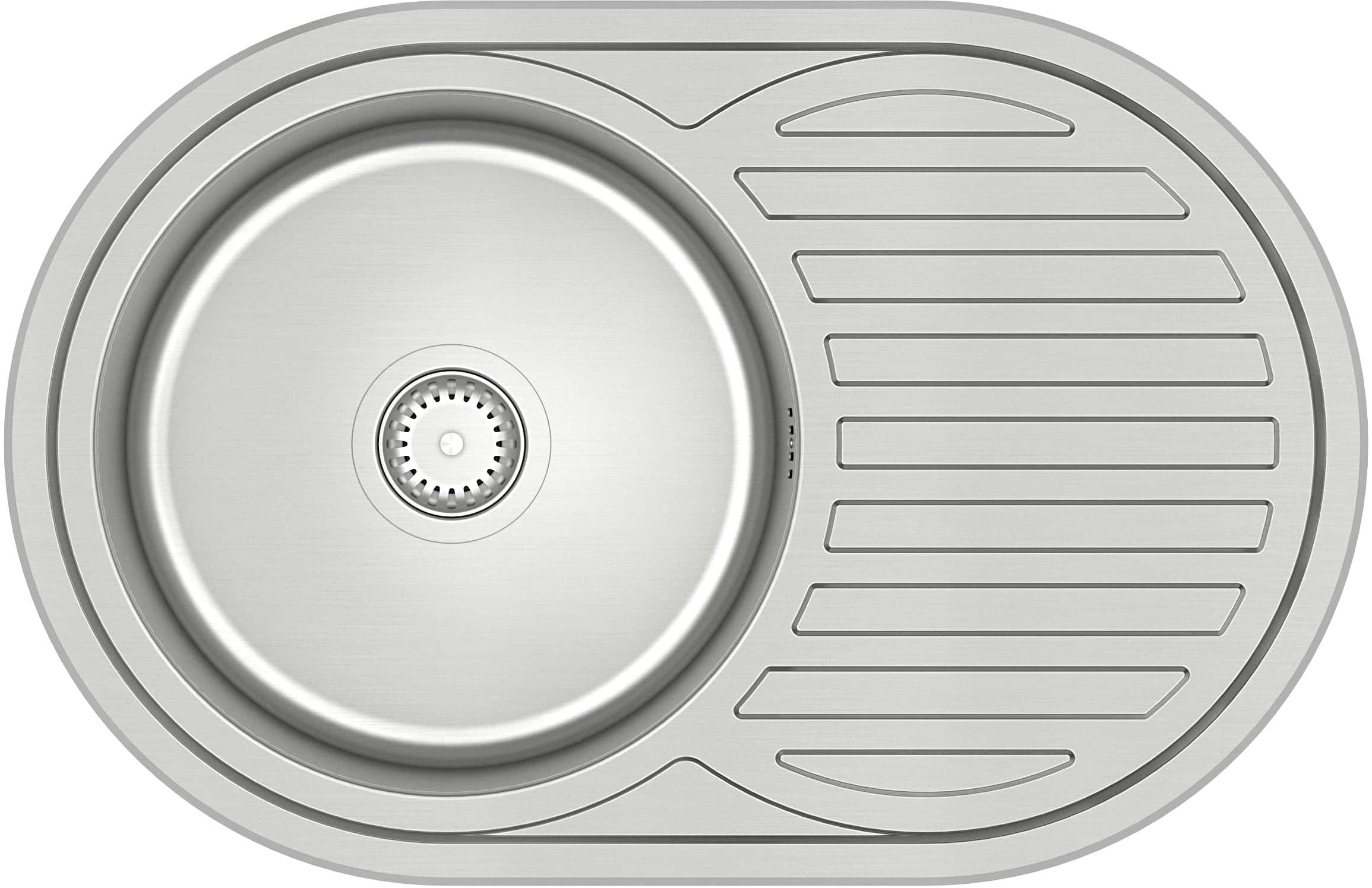 Quadron Tom 211 lavello in acciaio con sifone 77x50 cm HD211LEN7750
