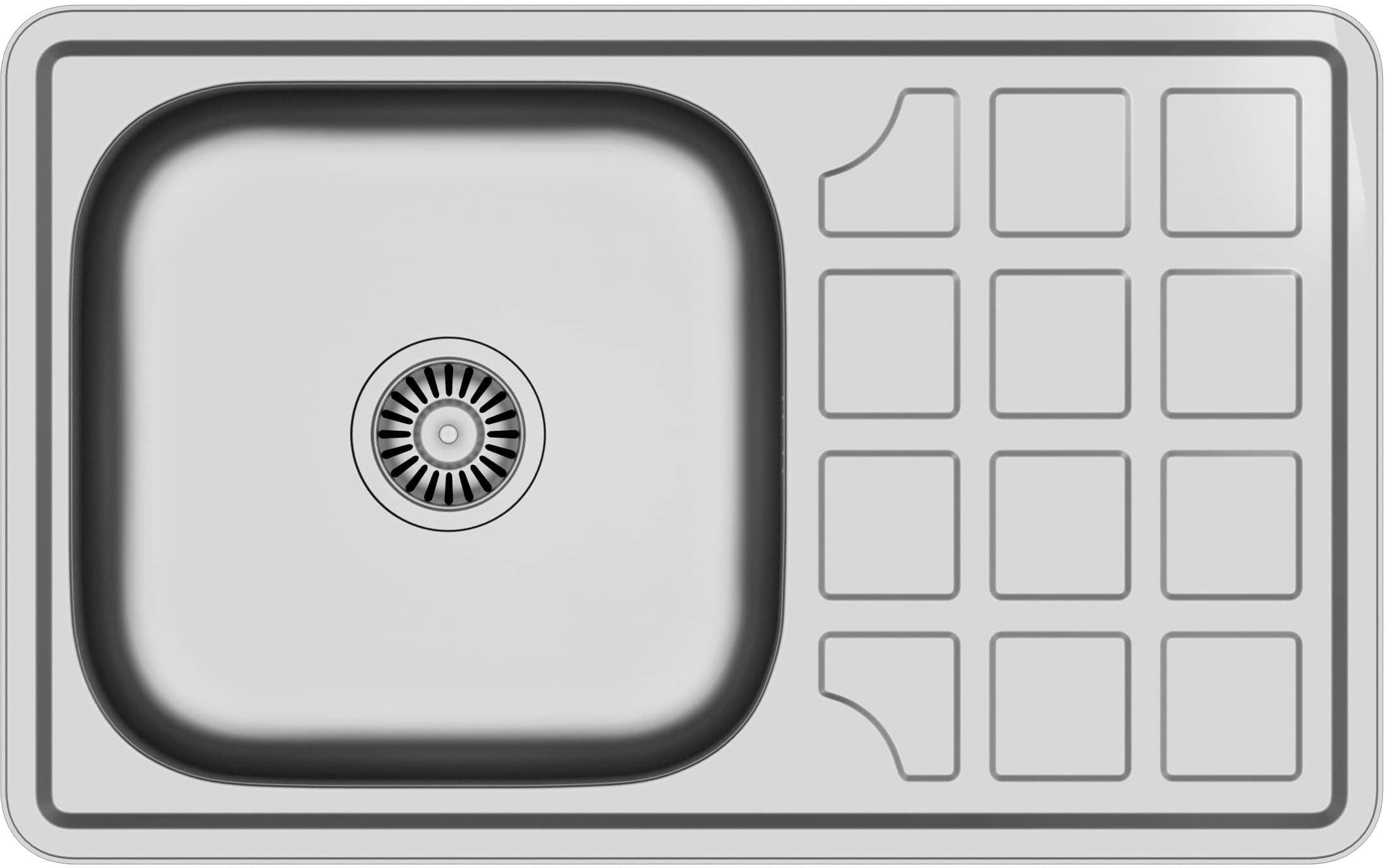 Quadron Louis 111 lavello in acciaio con sifone 78x48 cm acciaio HD111SAT7848