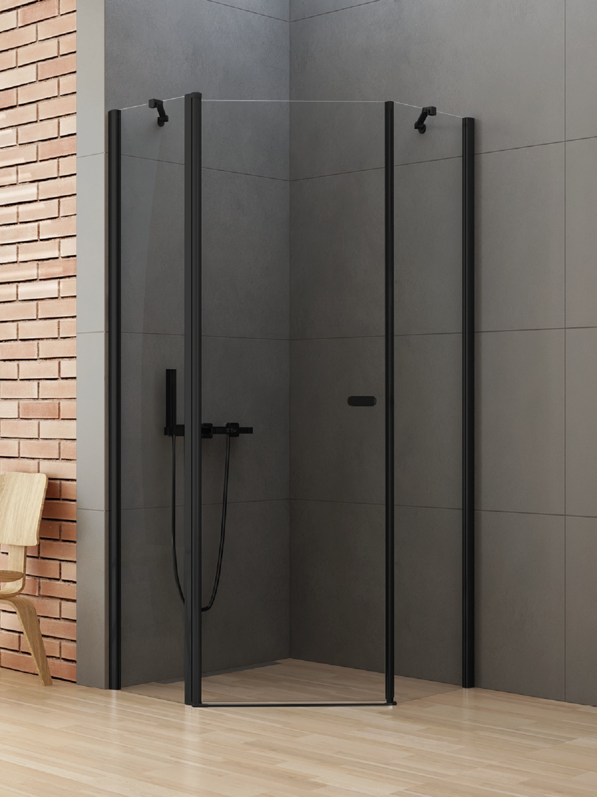 New Trendy New Soleo Black box doccia 80x80 cm nero opaca/vetro trasparente K-0612