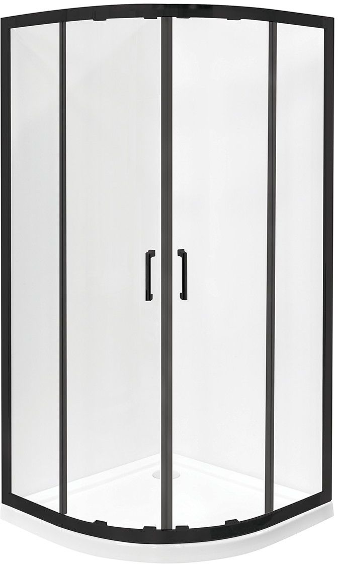 Besco Modern Black box doccia 90x90 cm semicircolare nero opaca/vetro trasparente MPB-90-190-C