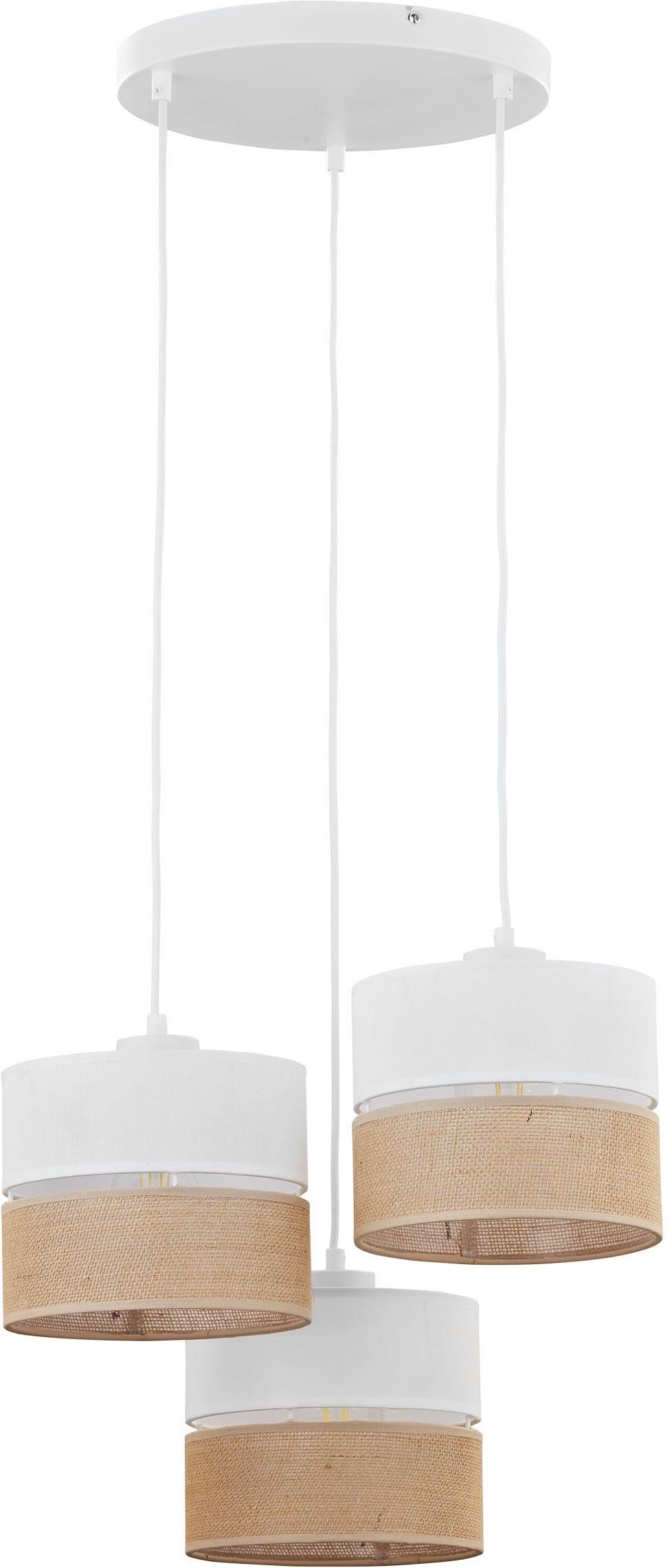 TK Lighting Linobianco lampada sospesa 3x15 W bianco-marrone 6575