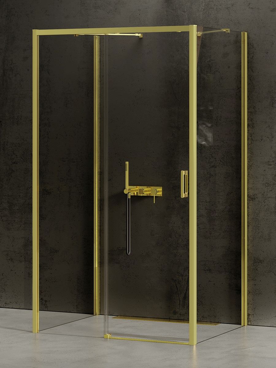 New Trendy Prime Light Gold box doccia 130x90 cm rettangolare oro lucida/vetro trasparente K-1114
