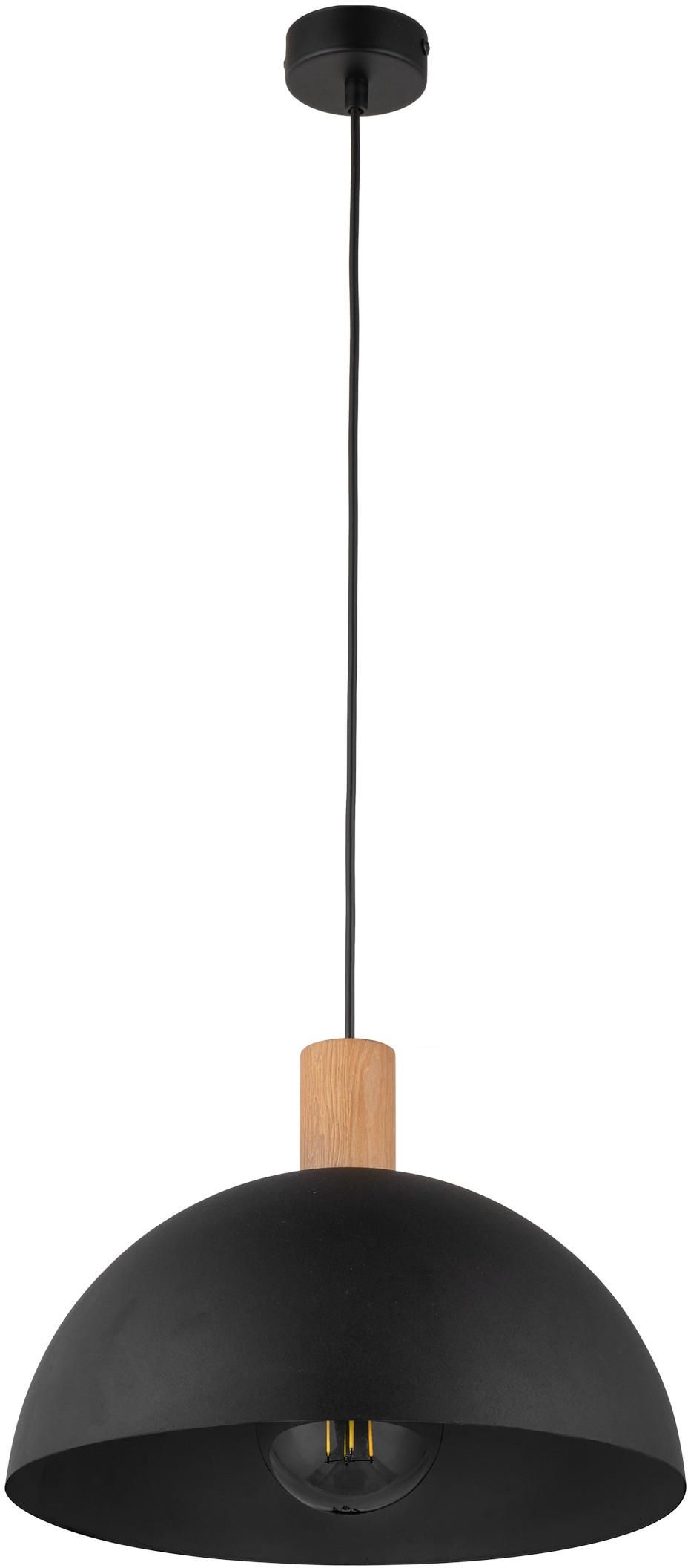 TK Lighting Oslo lampada sospesa 1x15 W nero-legno 4852