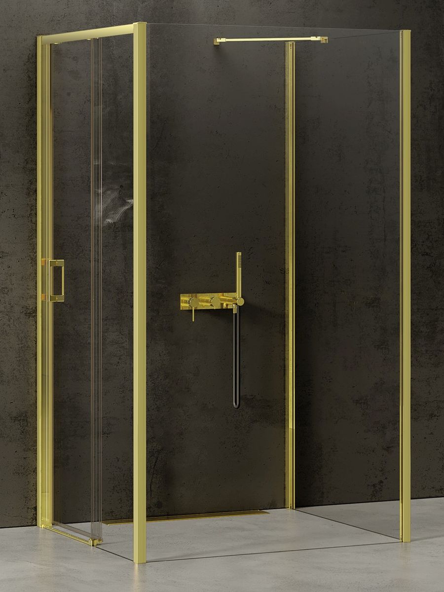 New Trendy Prime Light Gold box doccia 120x100 cm rettangolare oro lucida/vetro trasparente K-1515